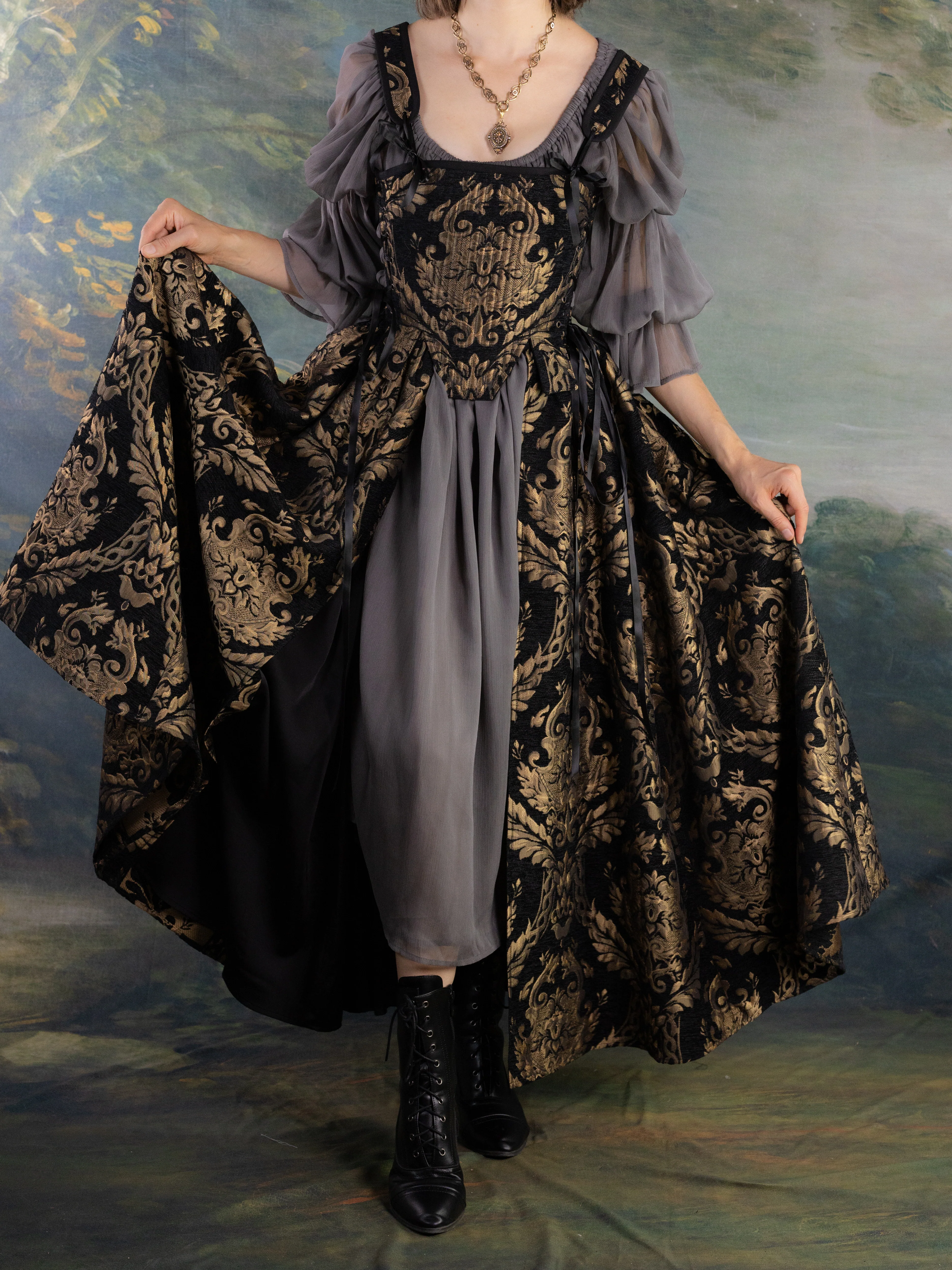 Black and Gold Chenille Overskirt - Image 11