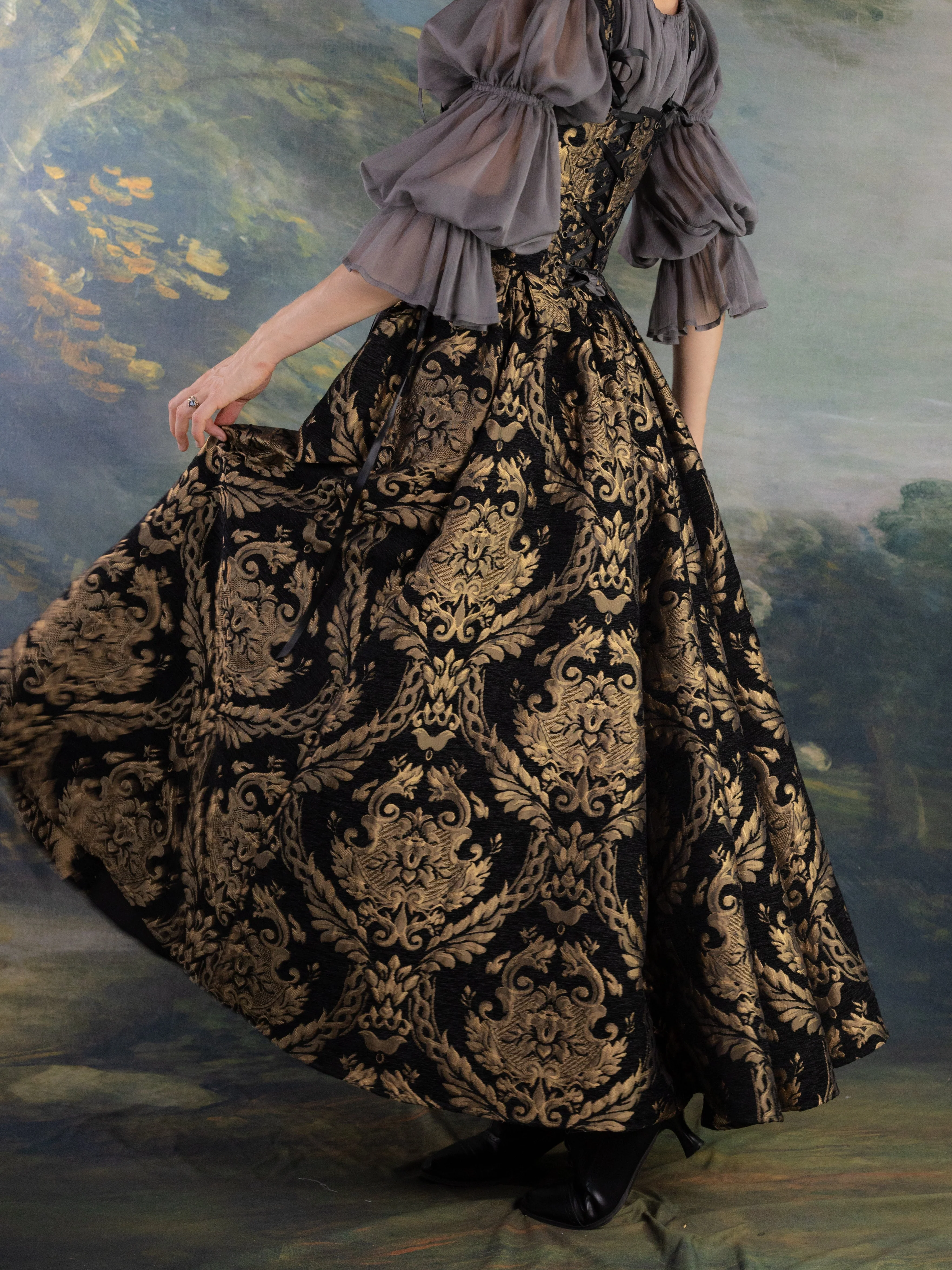 Black and Gold Chenille Overskirt - Image 7