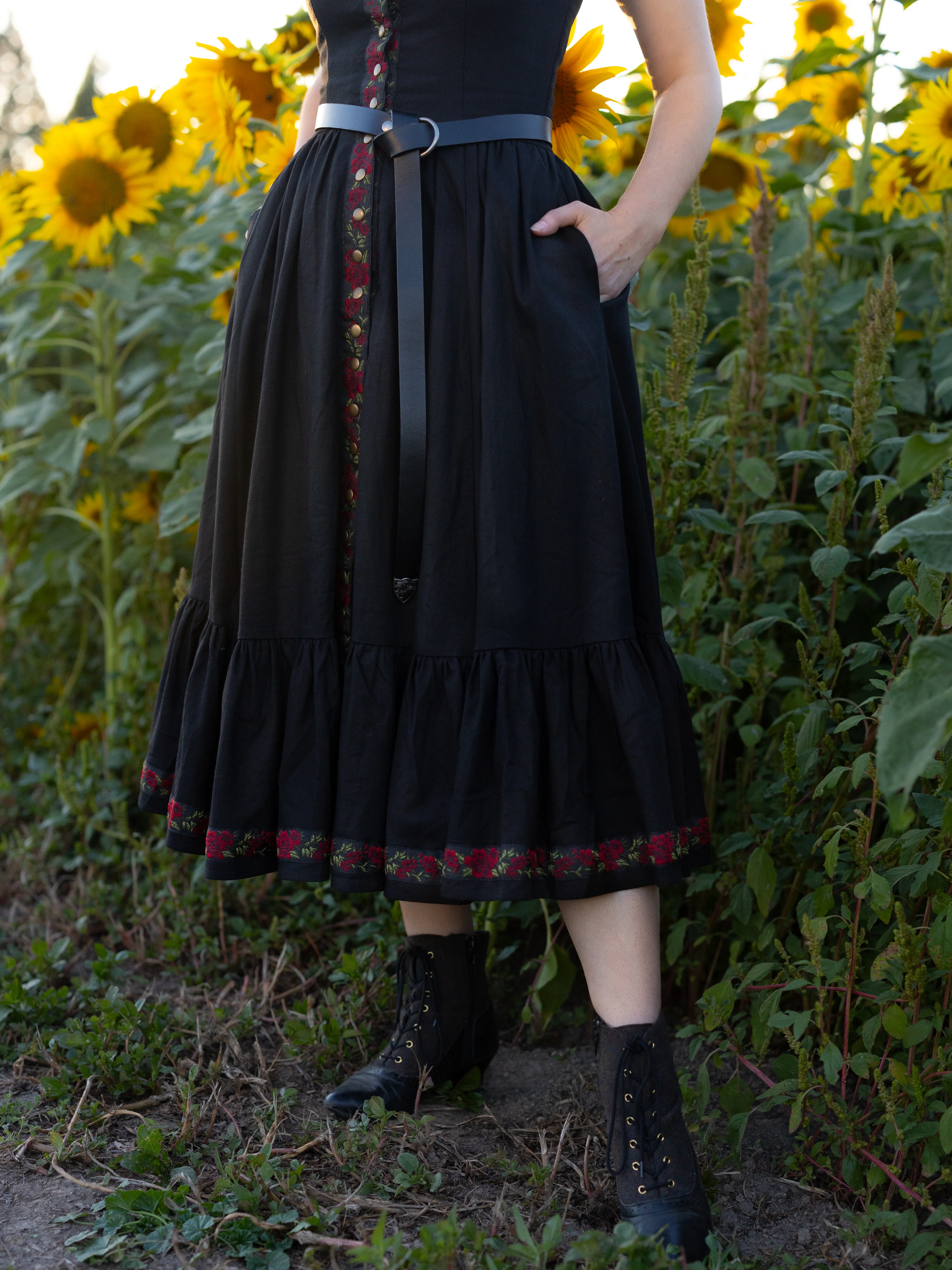 Black Ribbon Dirndl Dress - Image 10