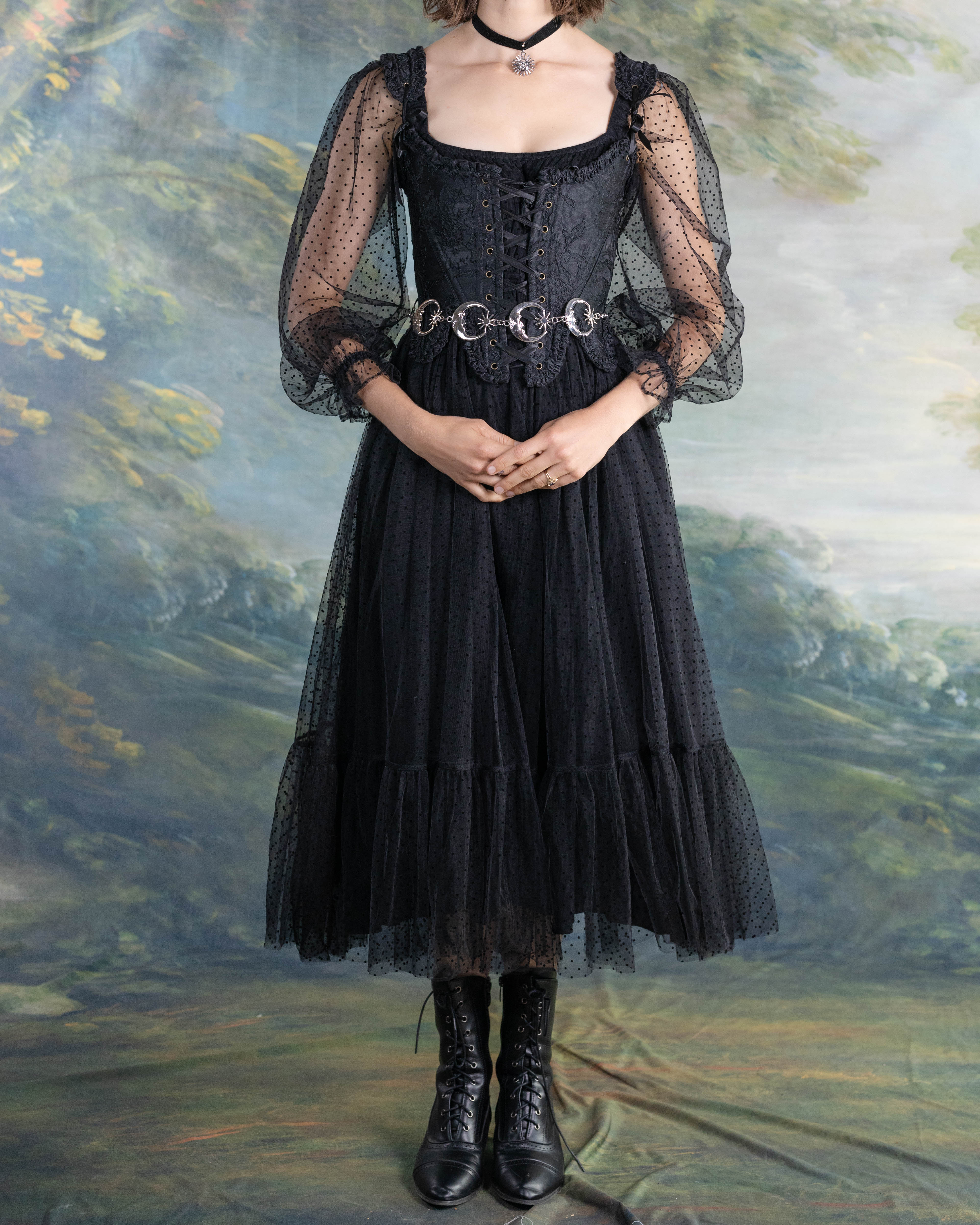 Black Tulle Dot Dress - Image 7