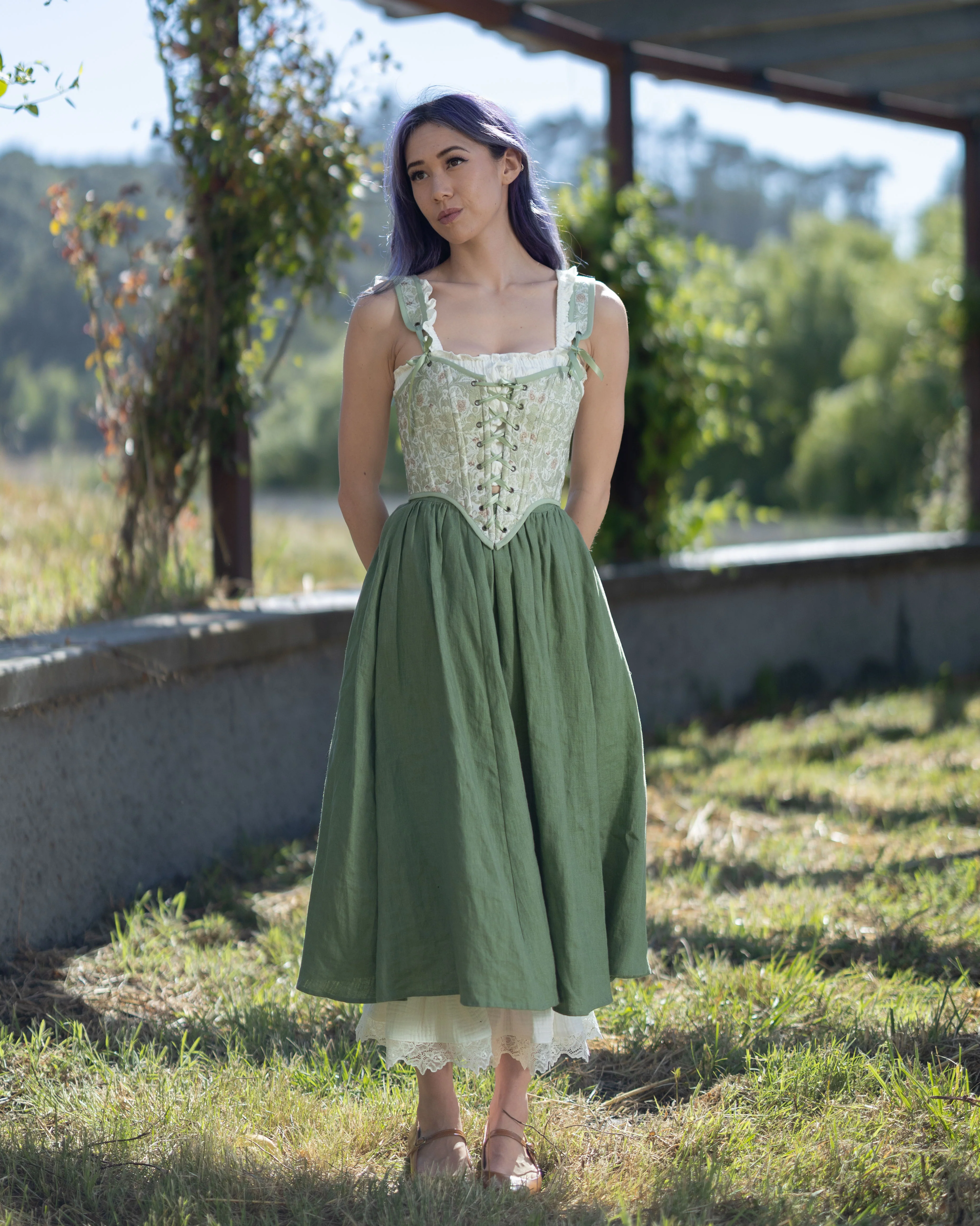 Light Green Jacquard Corset - Image 8