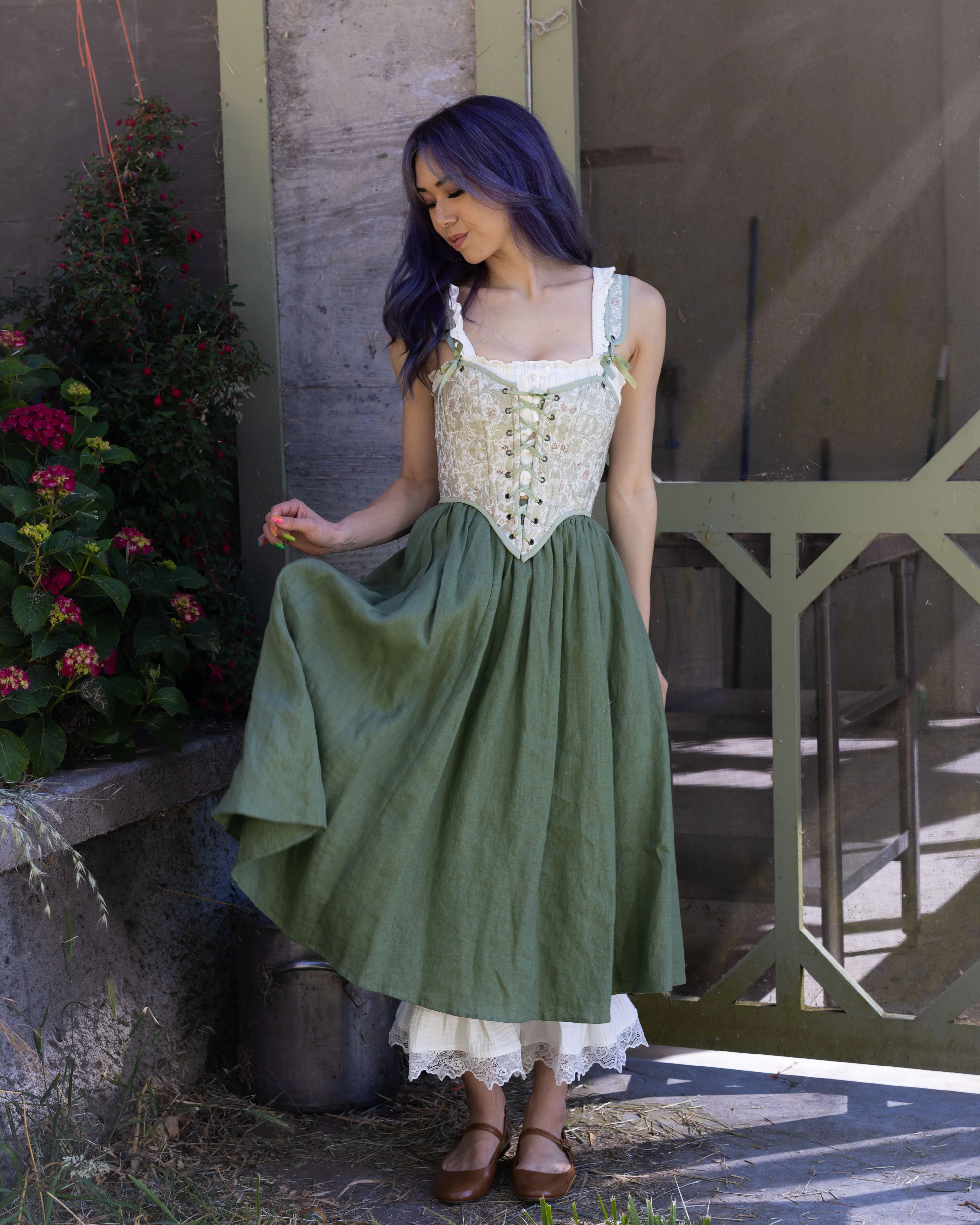 Light Green Jacquard Corset - Image 3