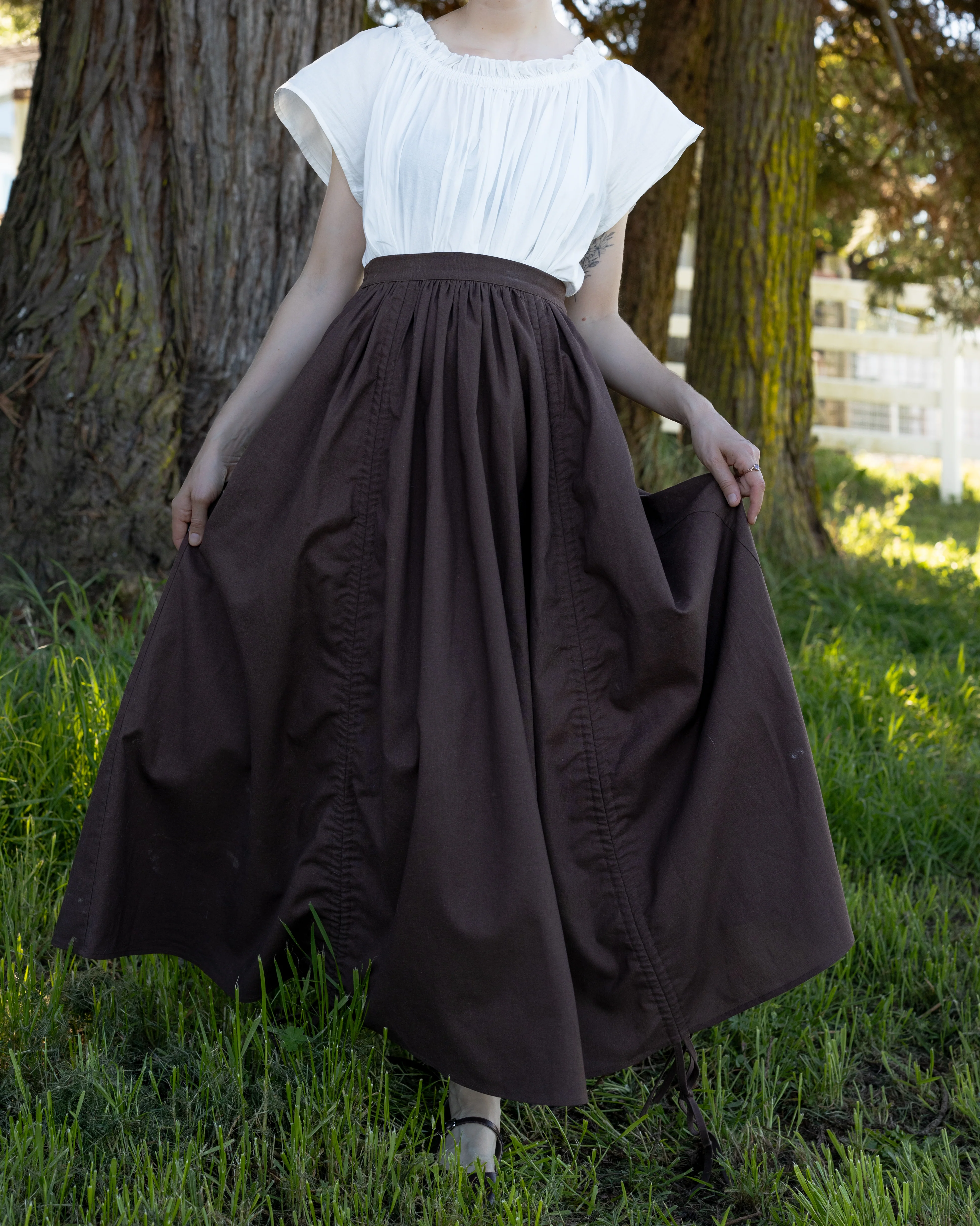 Brown Cinching Maxi Skirt - Image 3