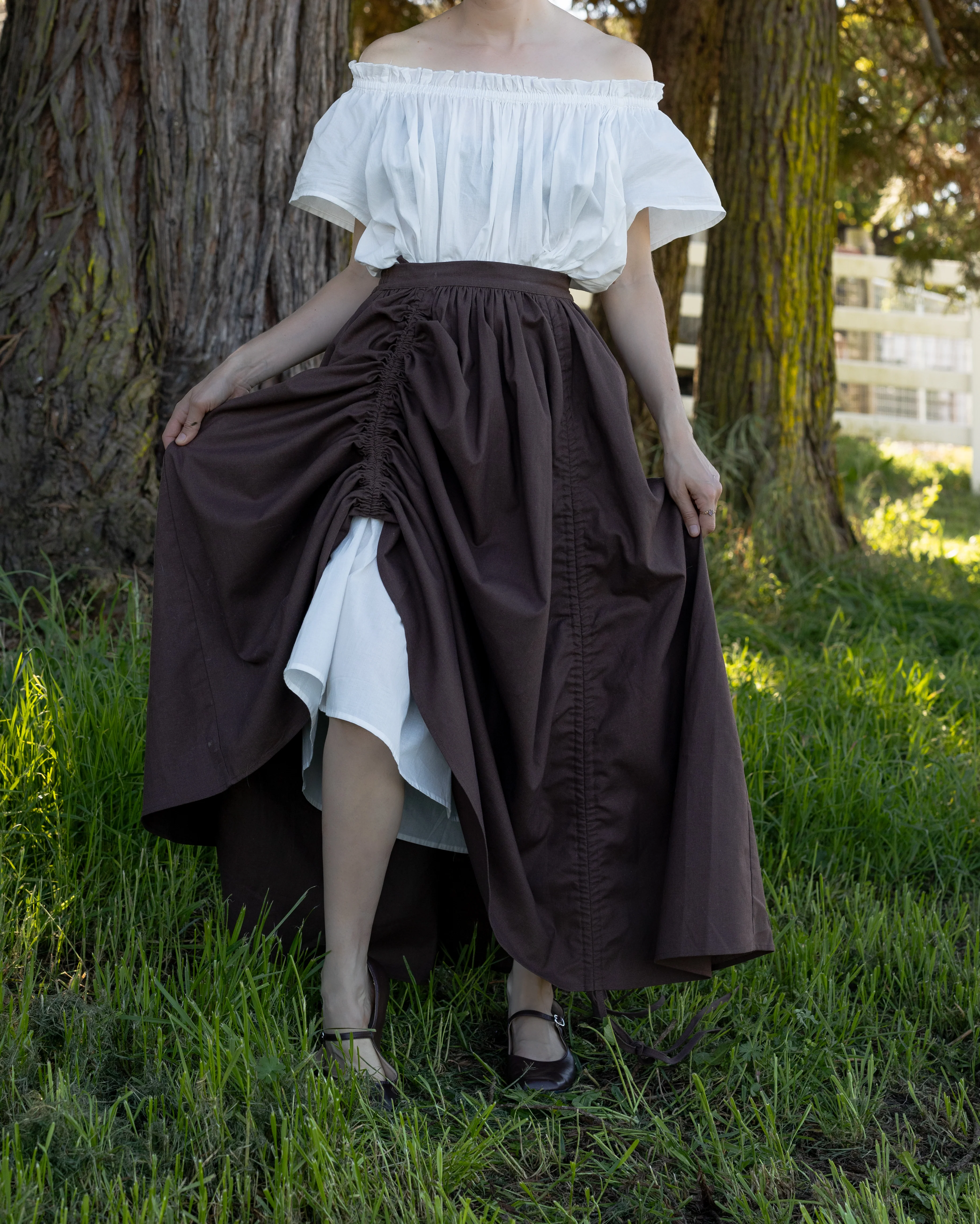 Brown Cinching Maxi Skirt - Image 5