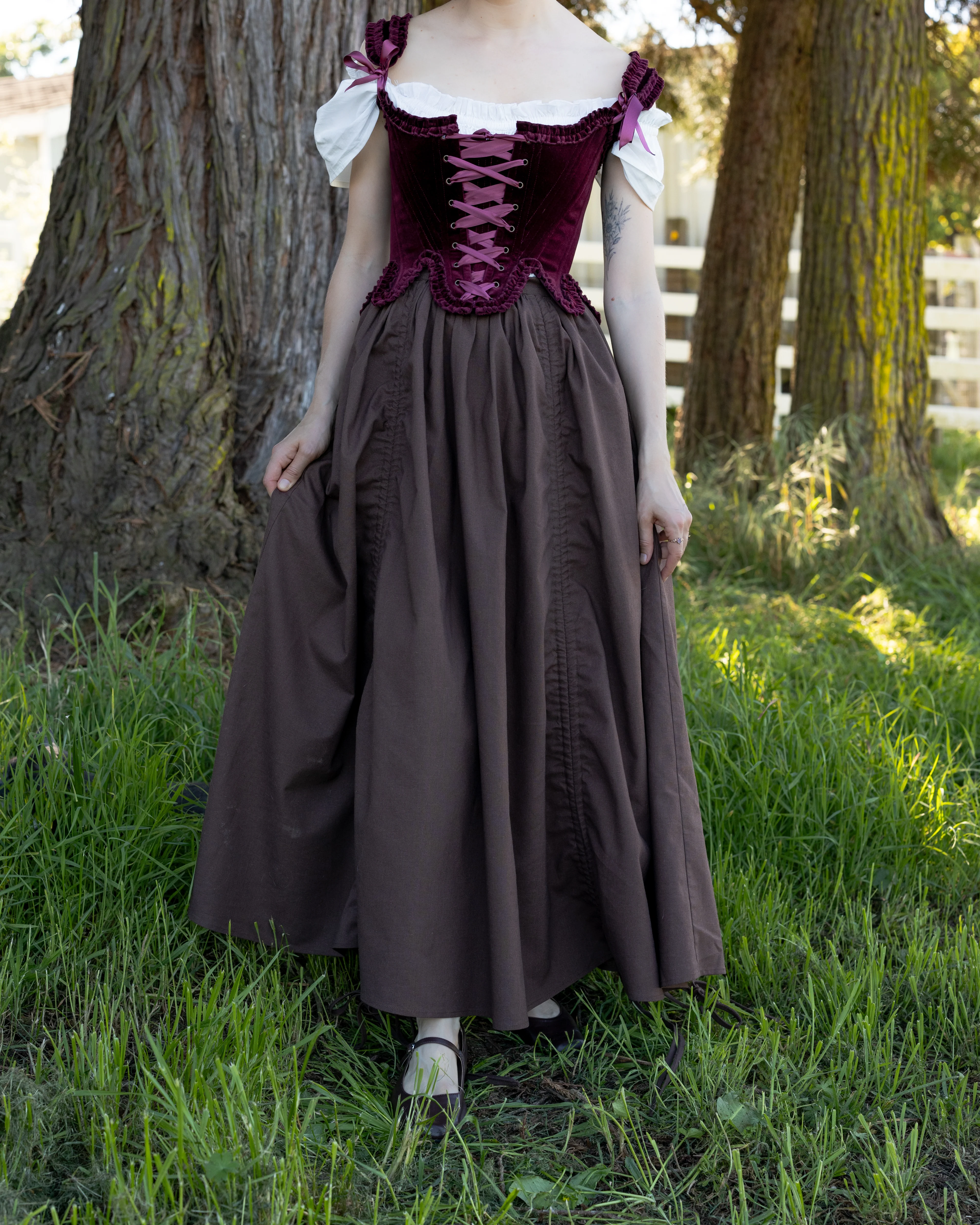 Brown Cinching Maxi Skirt - Image 6