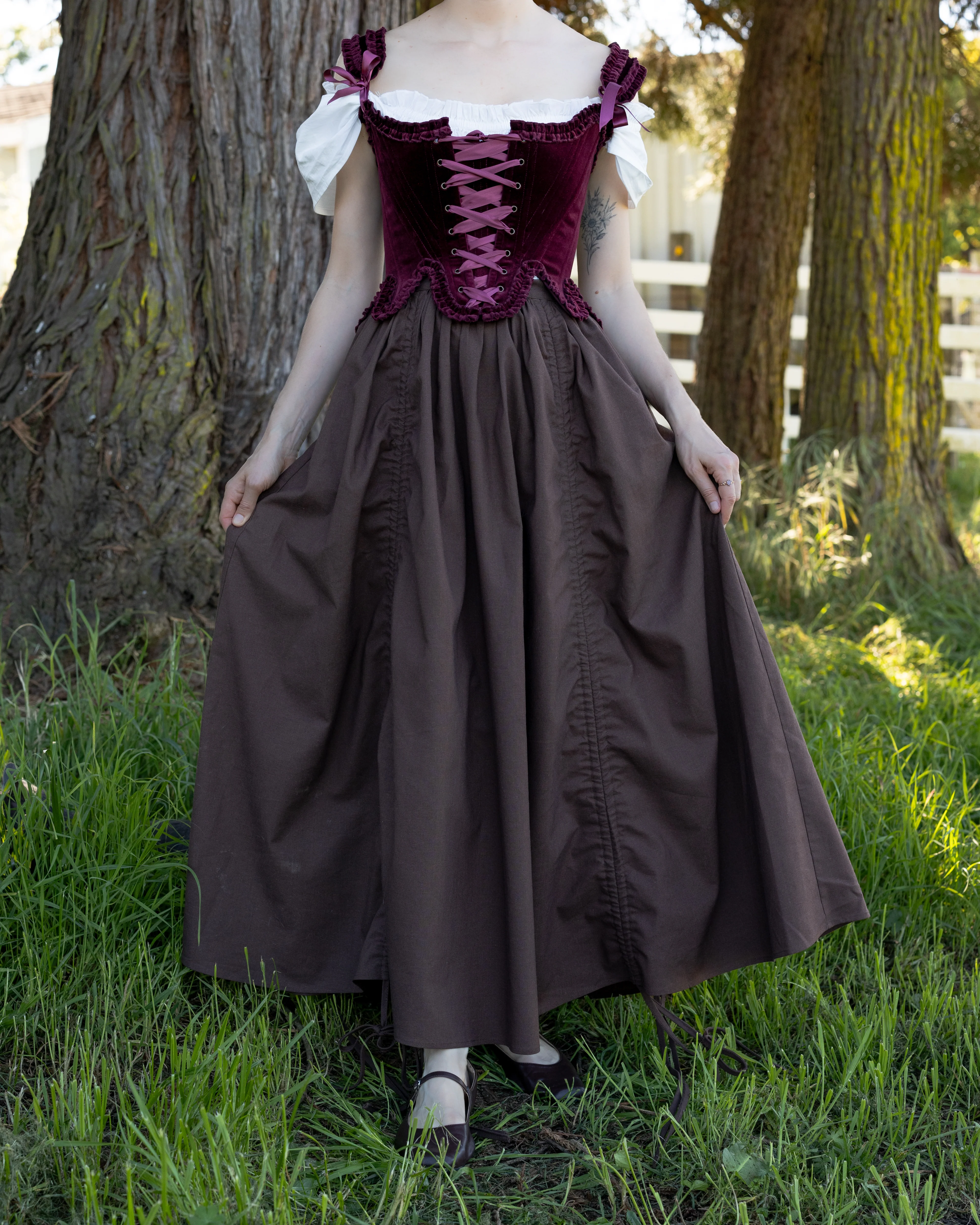 Brown Cinching Maxi Skirt - Image 7