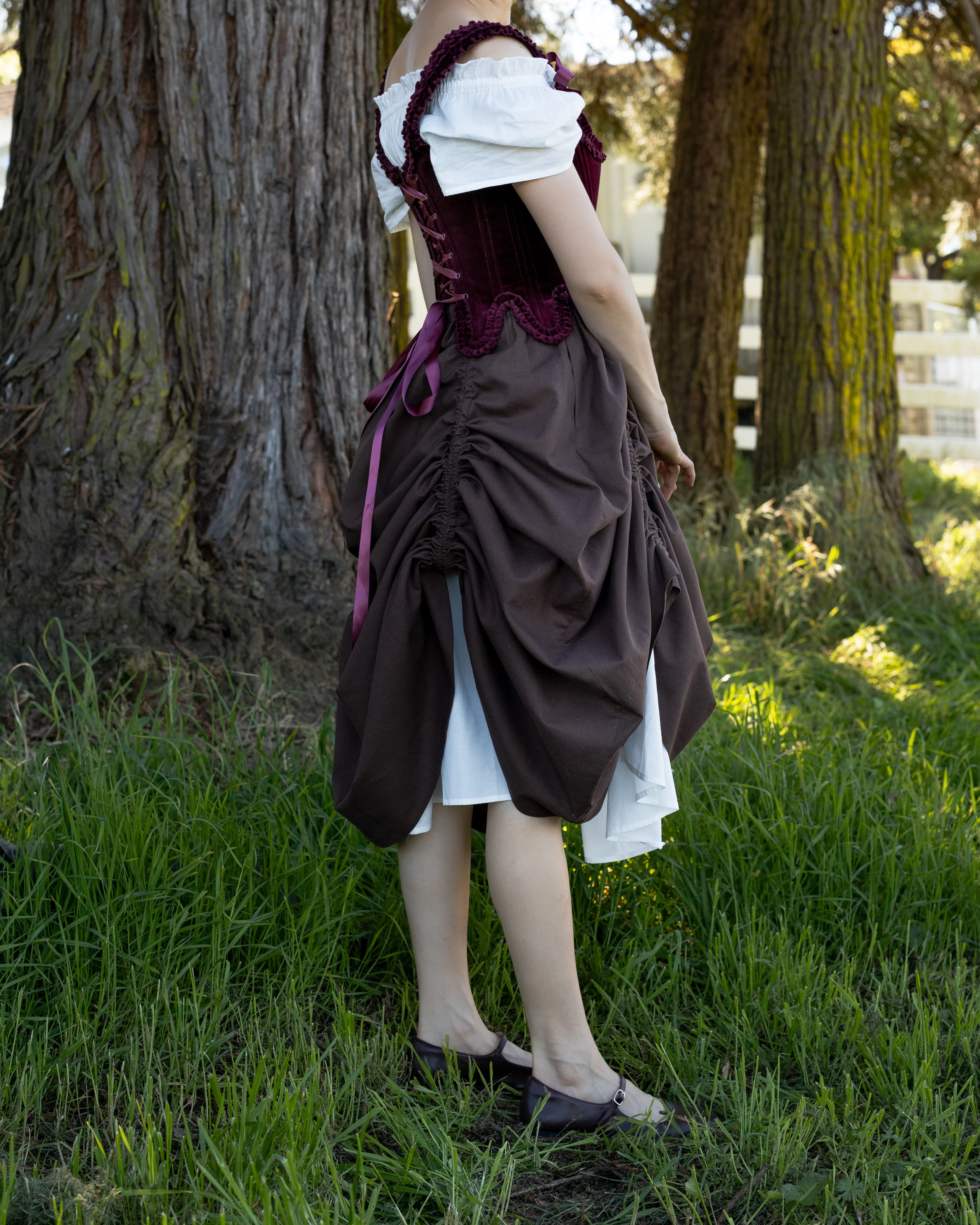 Brown Cinching Maxi Skirt - Image 8