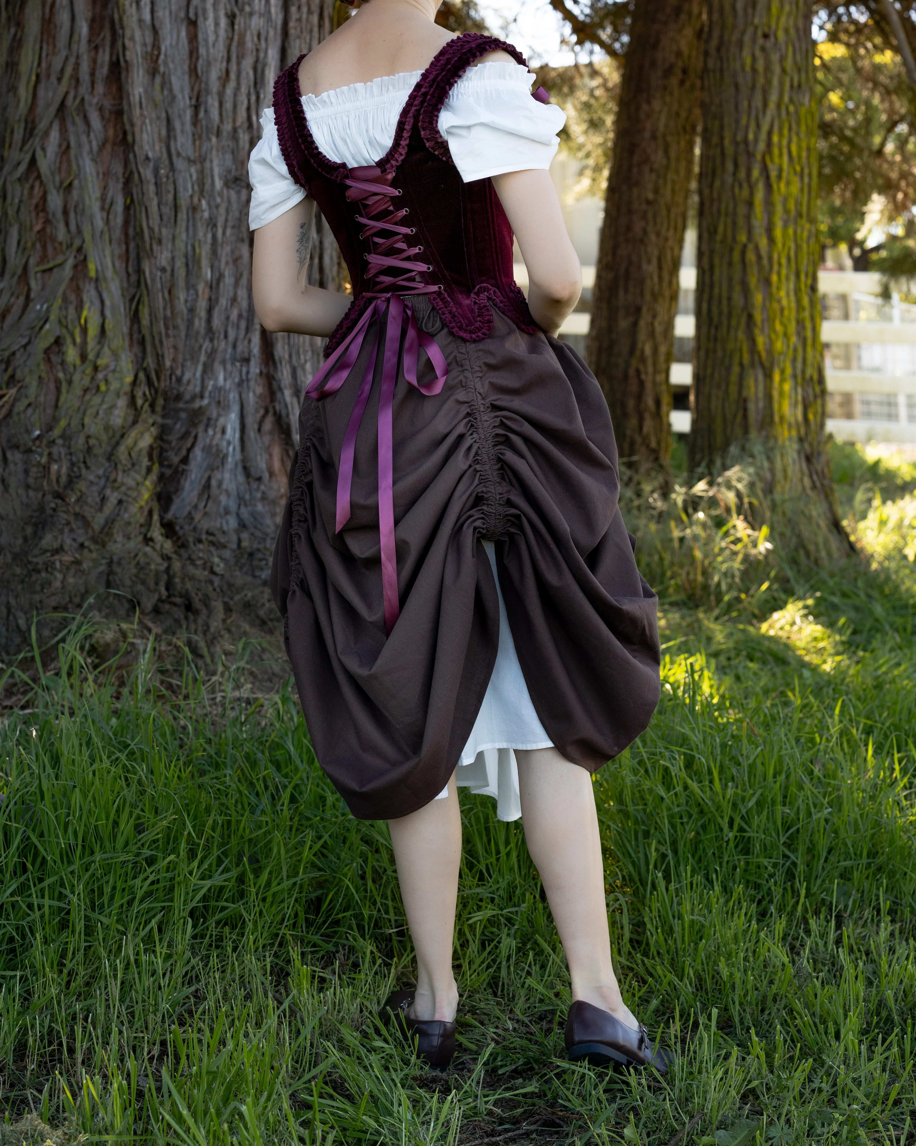 Brown Cinching Maxi Skirt - Image 9