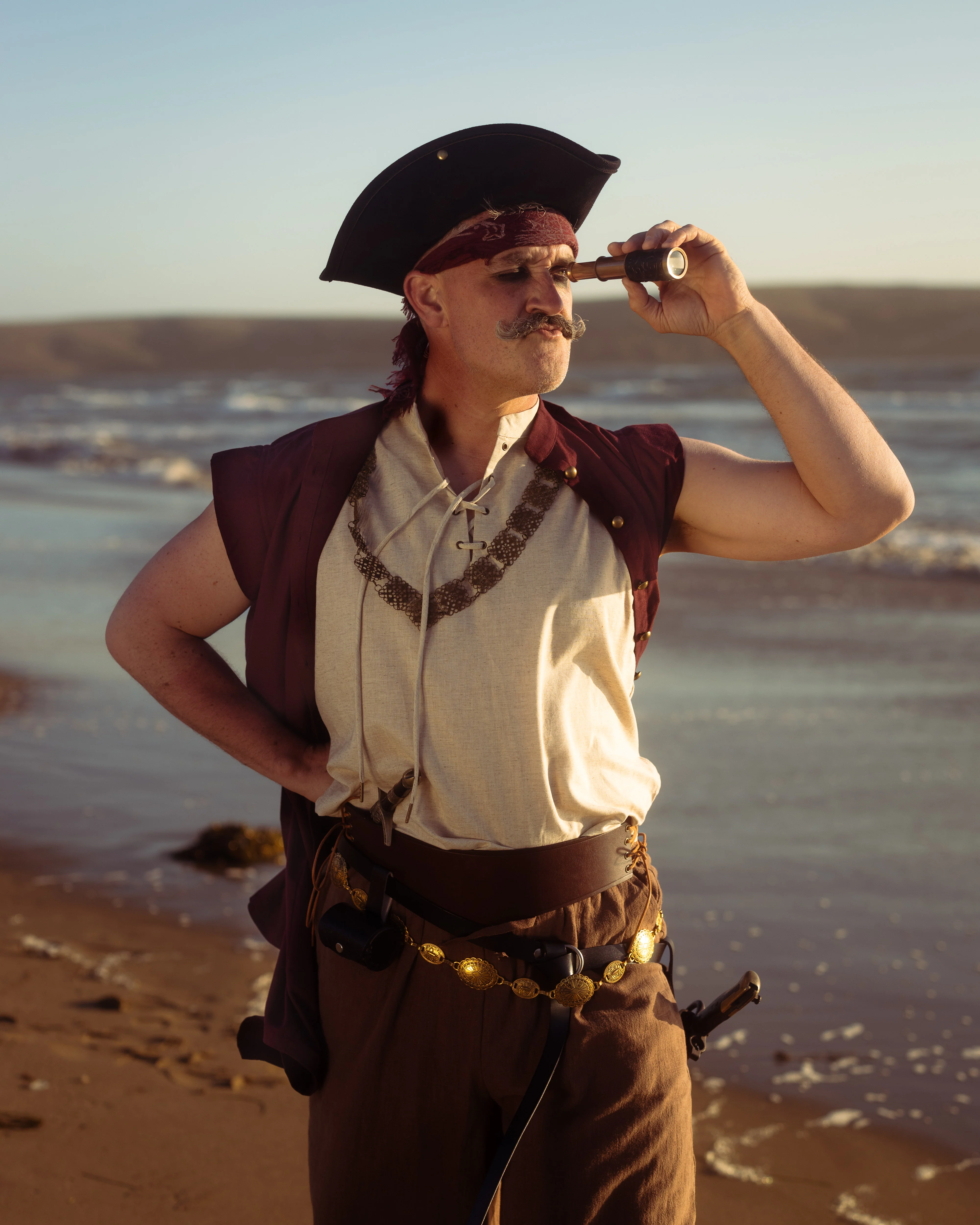Burgundy Pirate Vest - Image 3