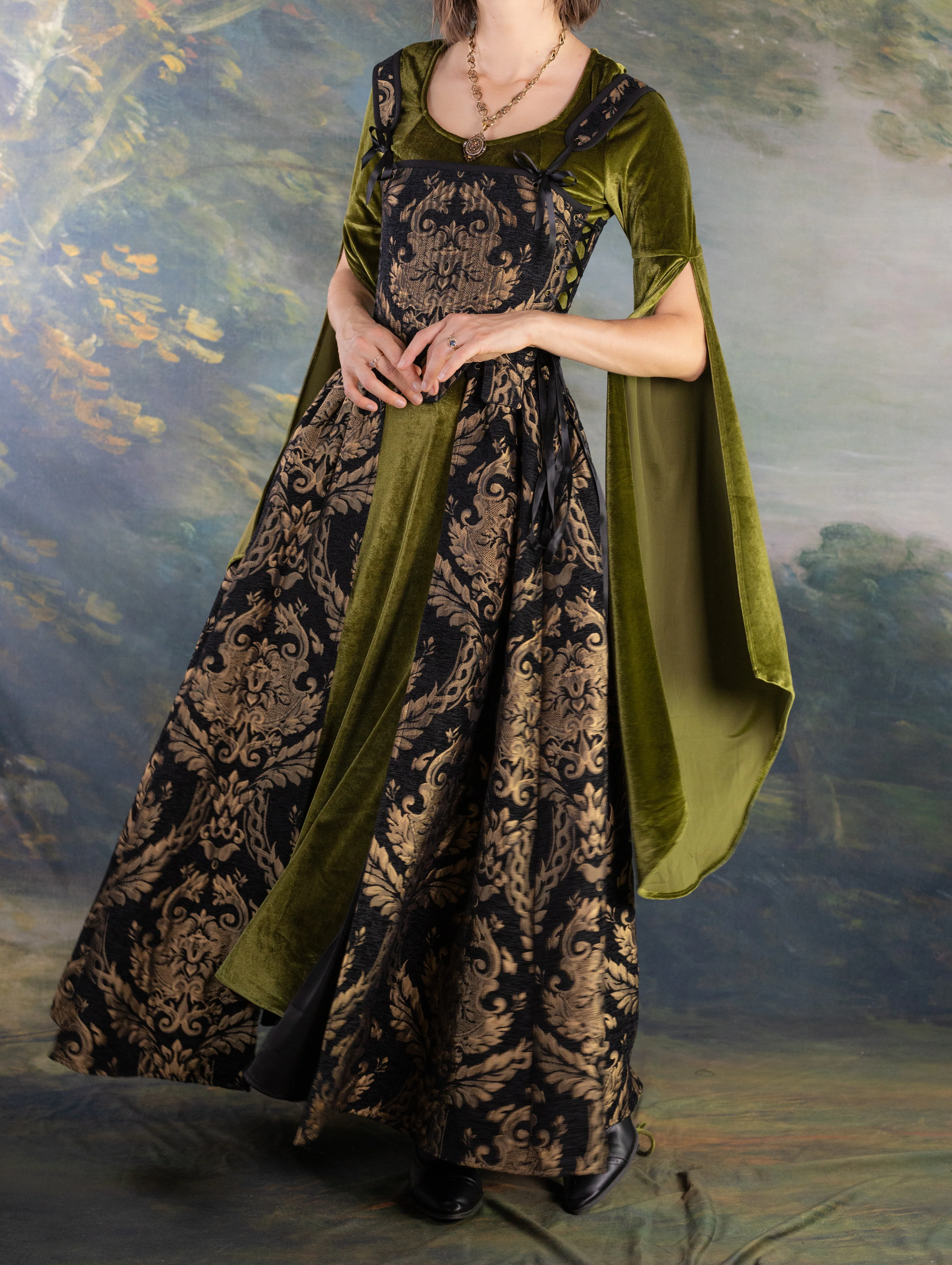 Black and Gold Chenille Overskirt - Image 9