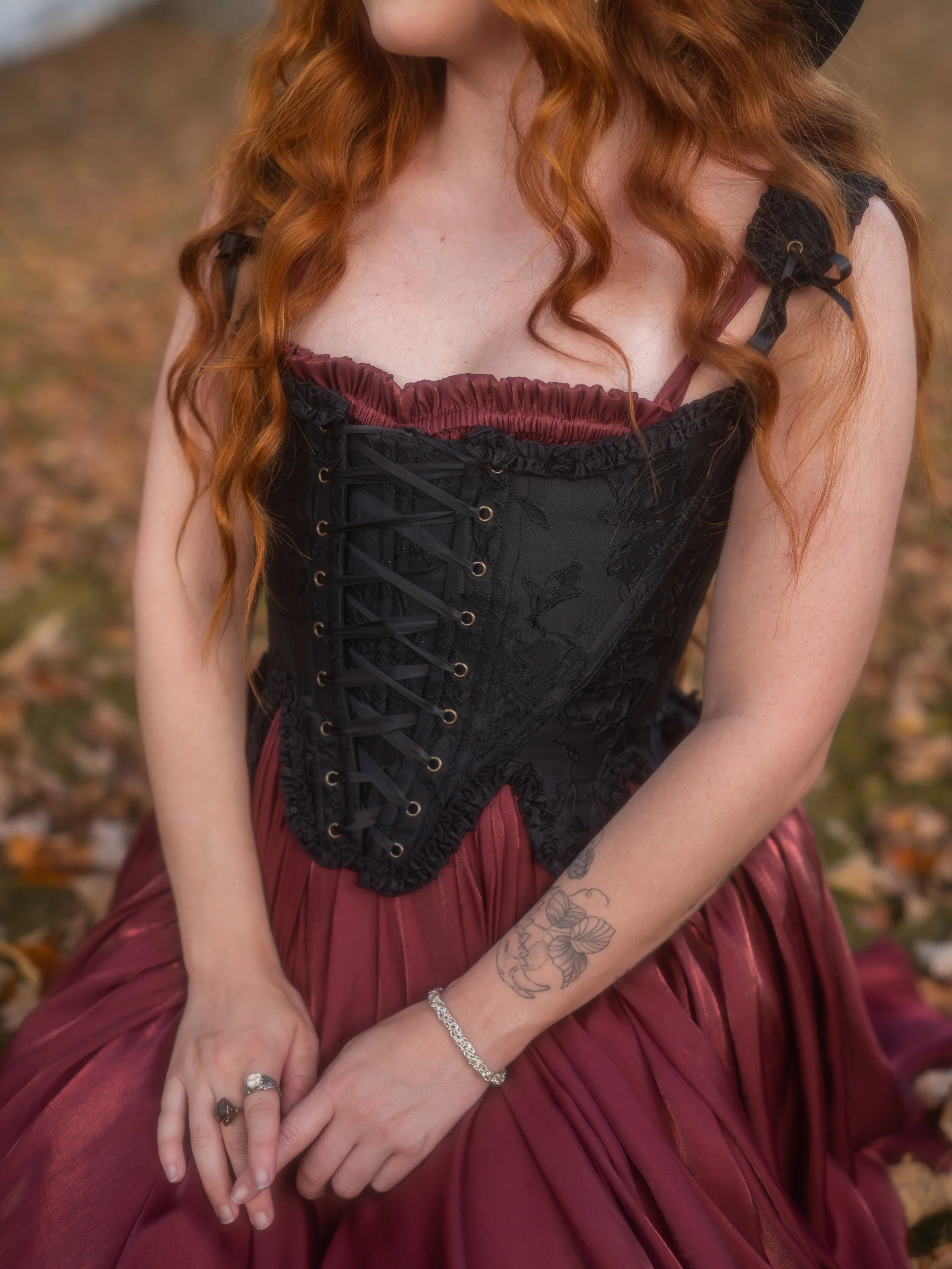 Dark Red Flutter Dress - Image 6