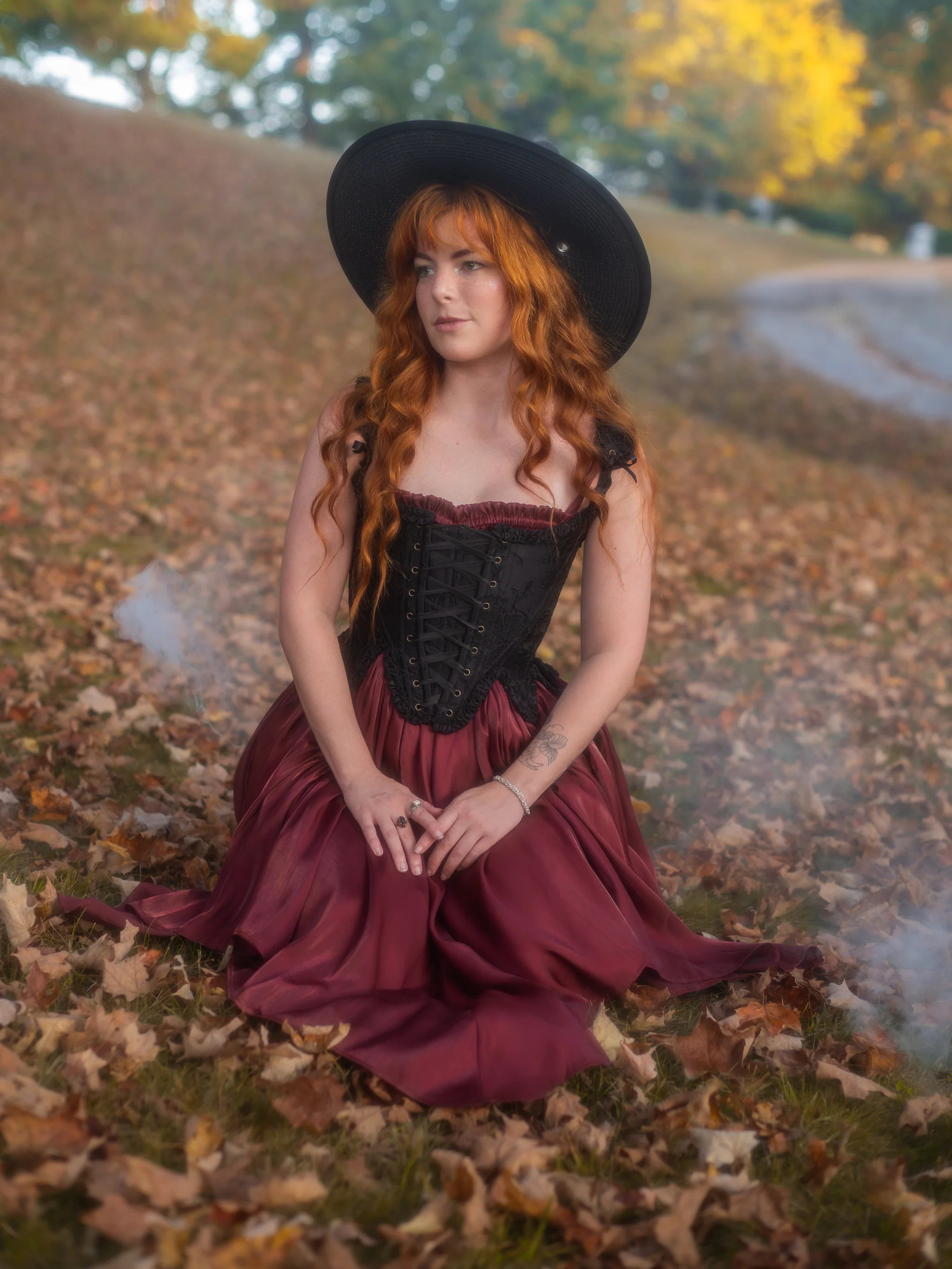 Dark Red Flutter Dress - Image 7