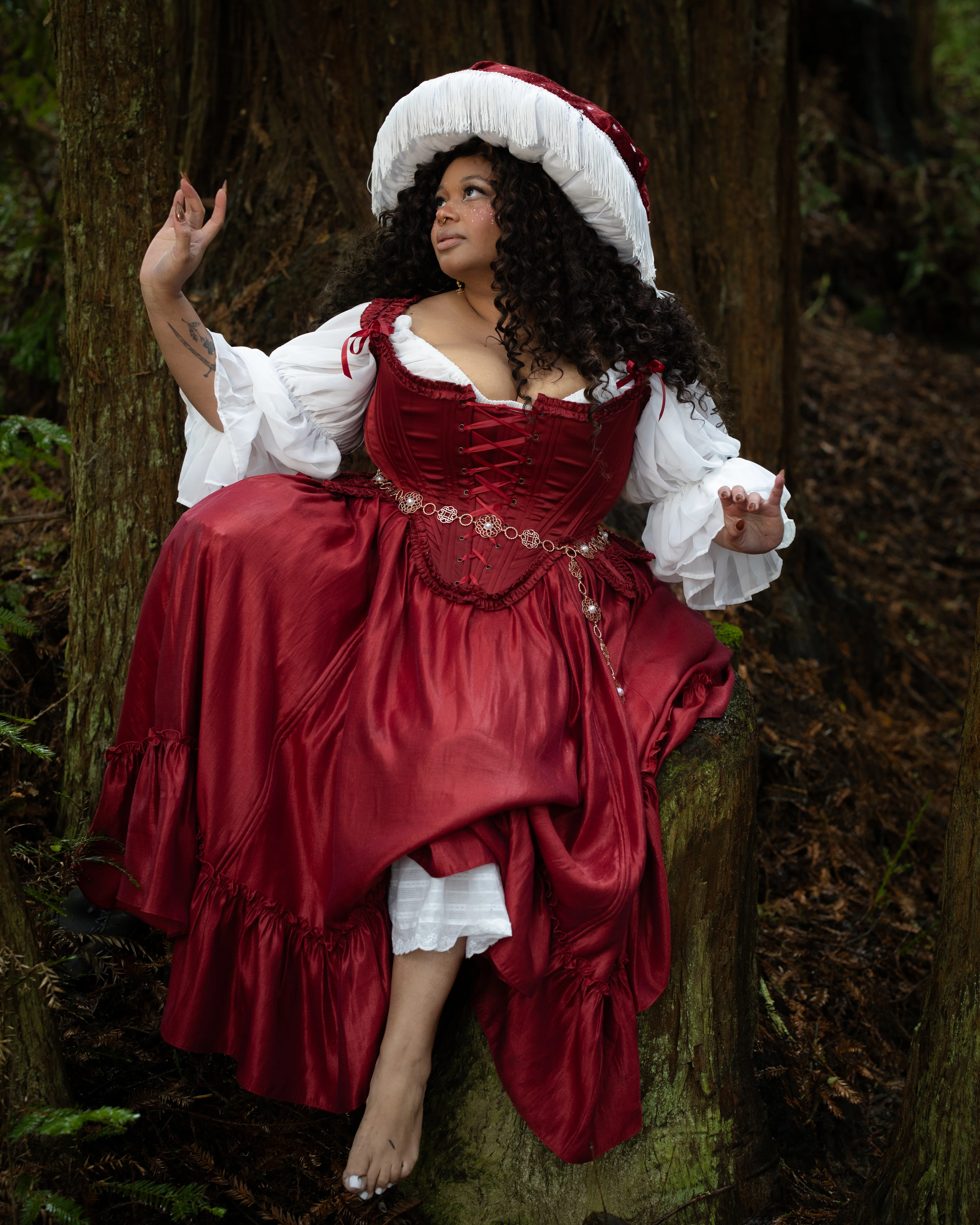 Red Satin 18th Century Stays - Image 3