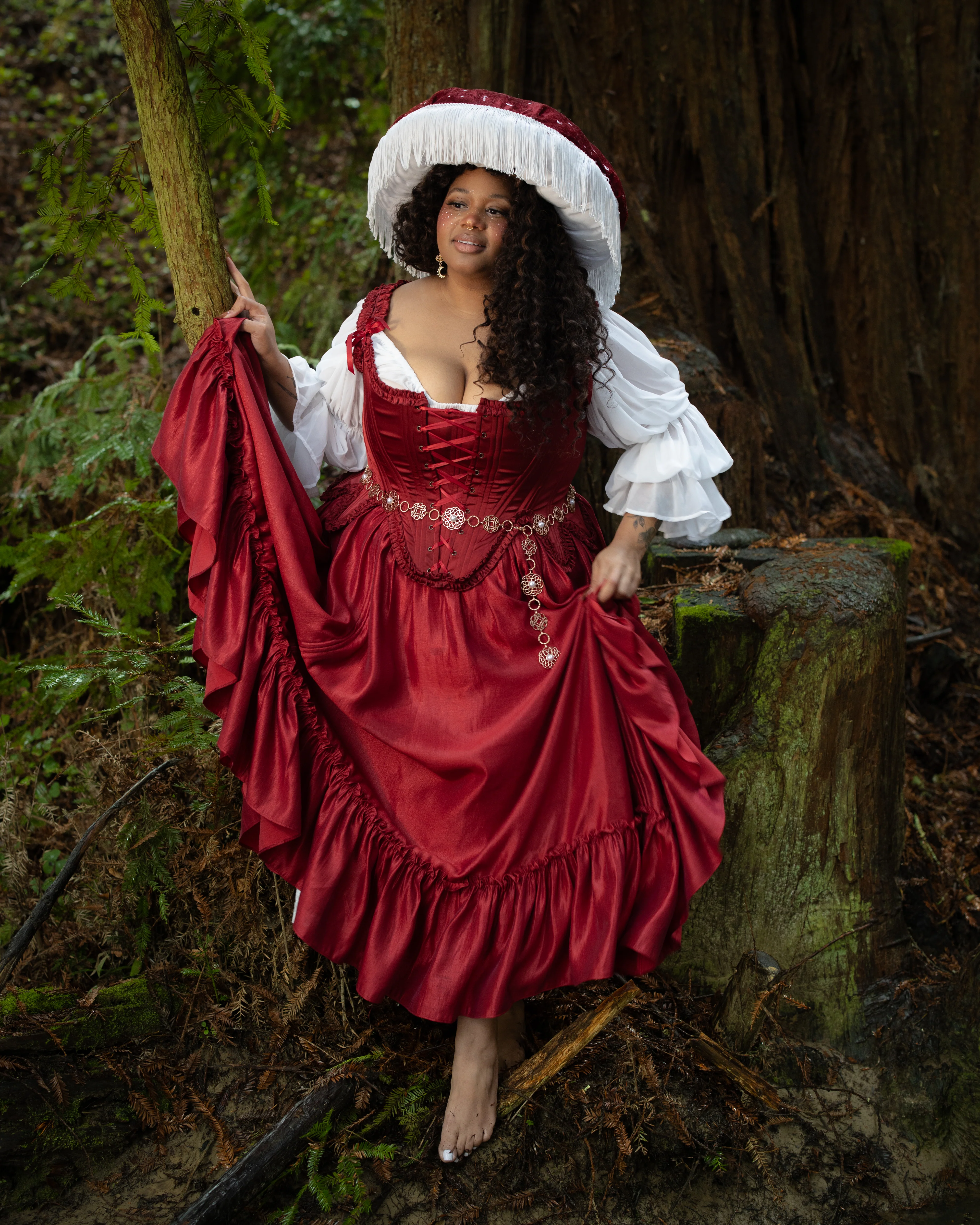 Red Satin 18th Century Stays - Image 7