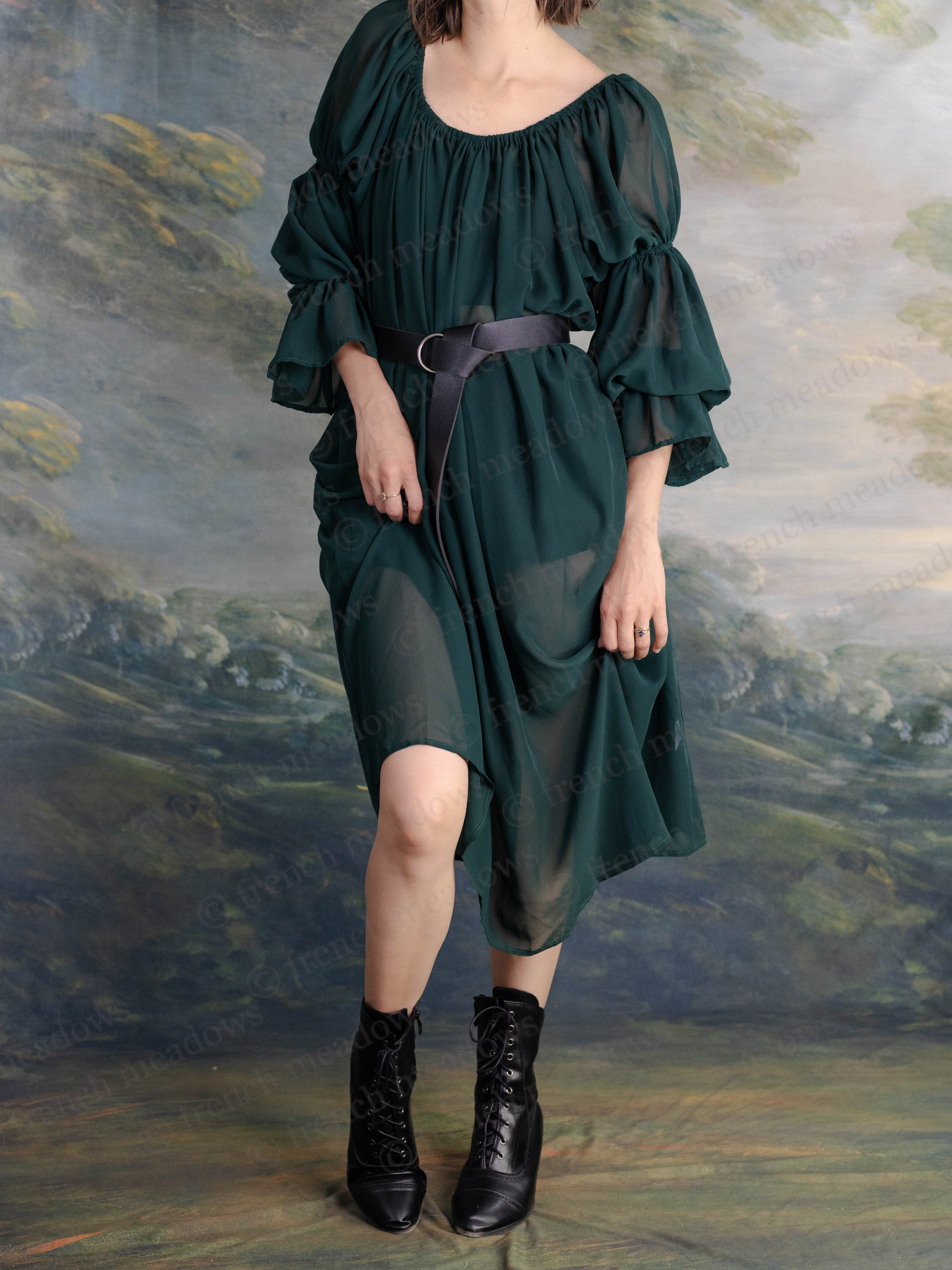 Forest Green Chiffon Chemise - Image 5