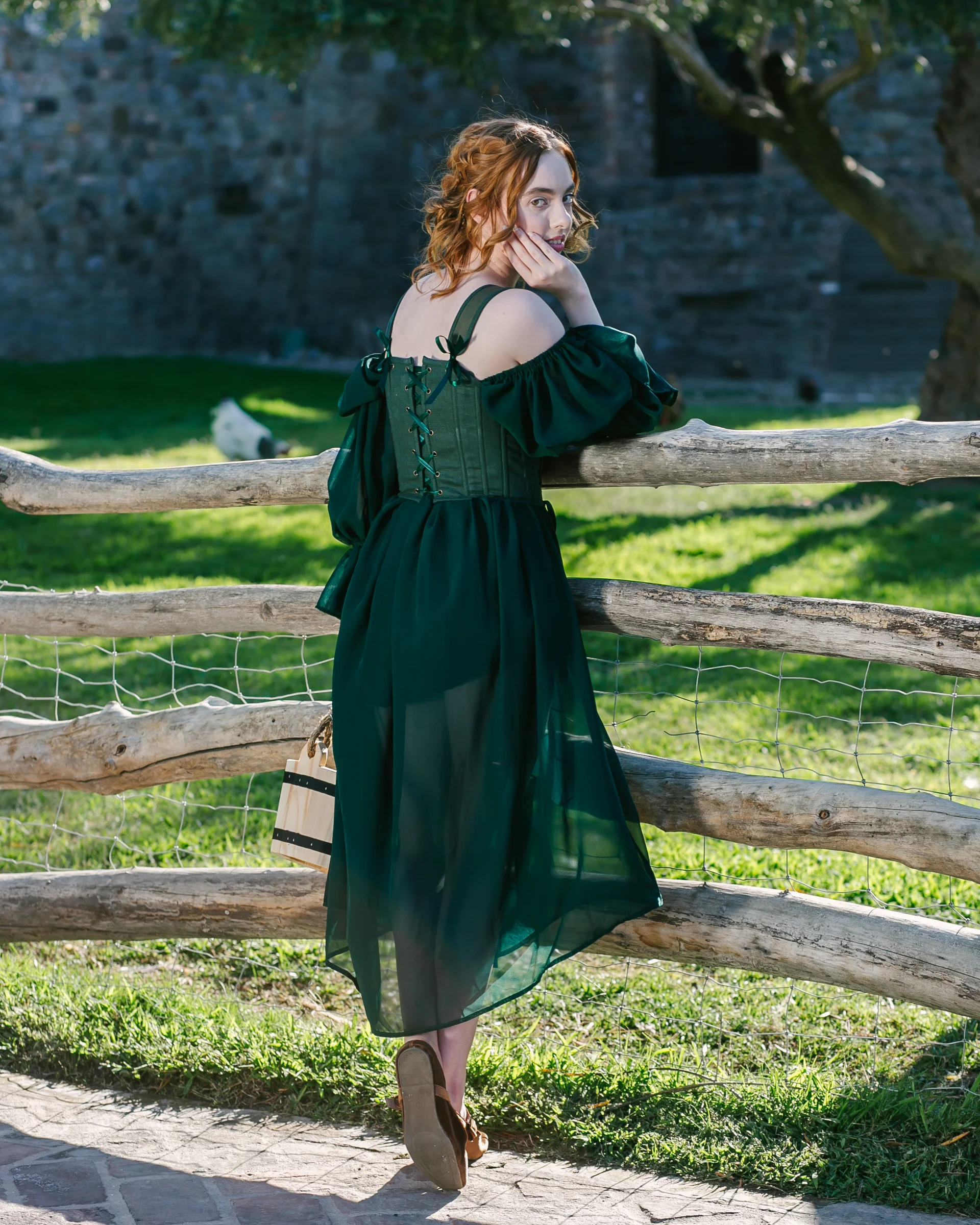 Forest Green Princess Stays - Image 3