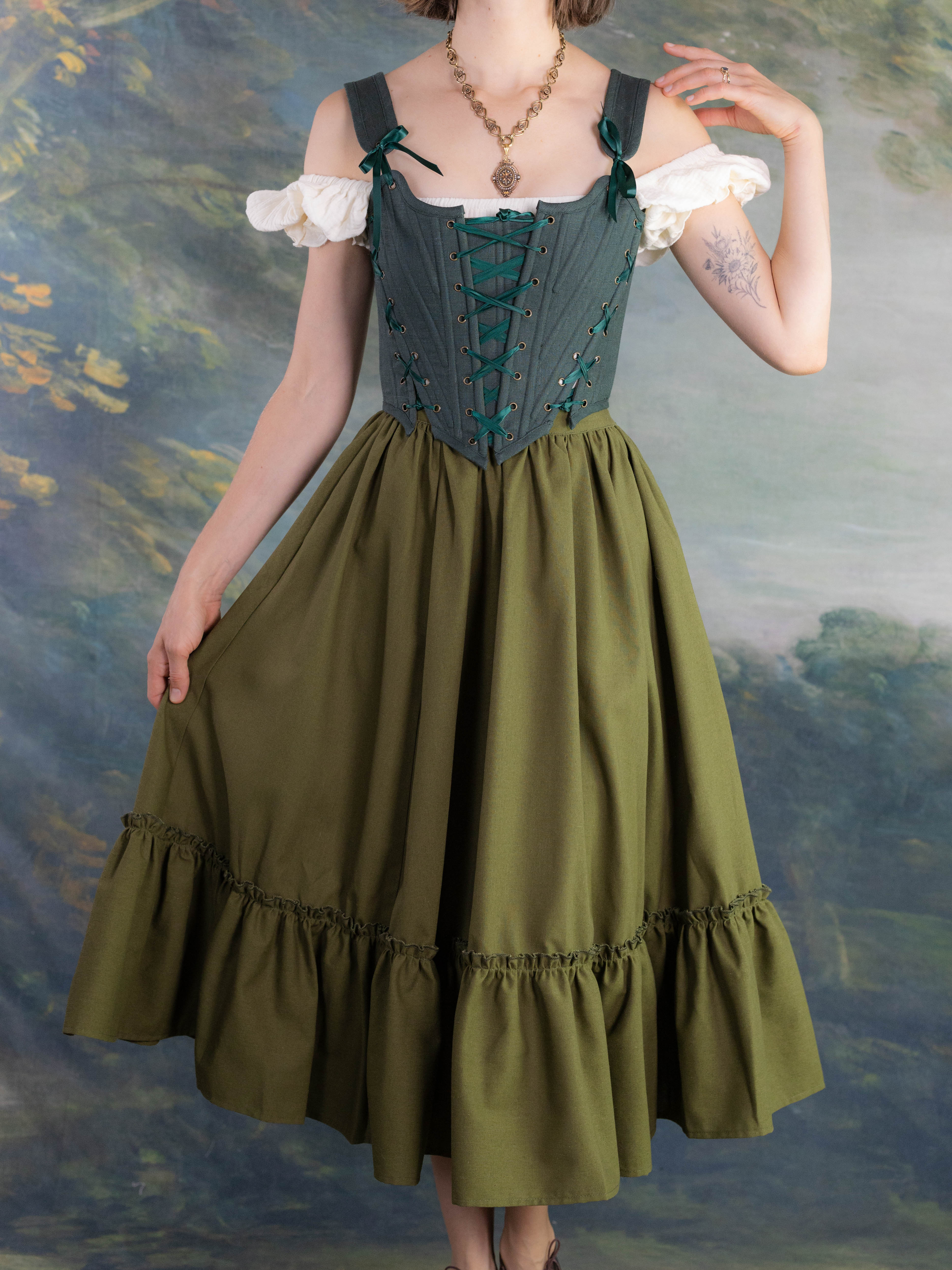 Forest Green Princess Stays - Image 8