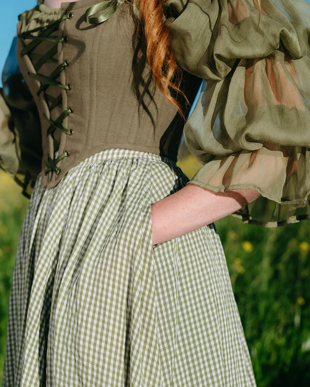 Green Gingham Ruffle Skirt - Image 18