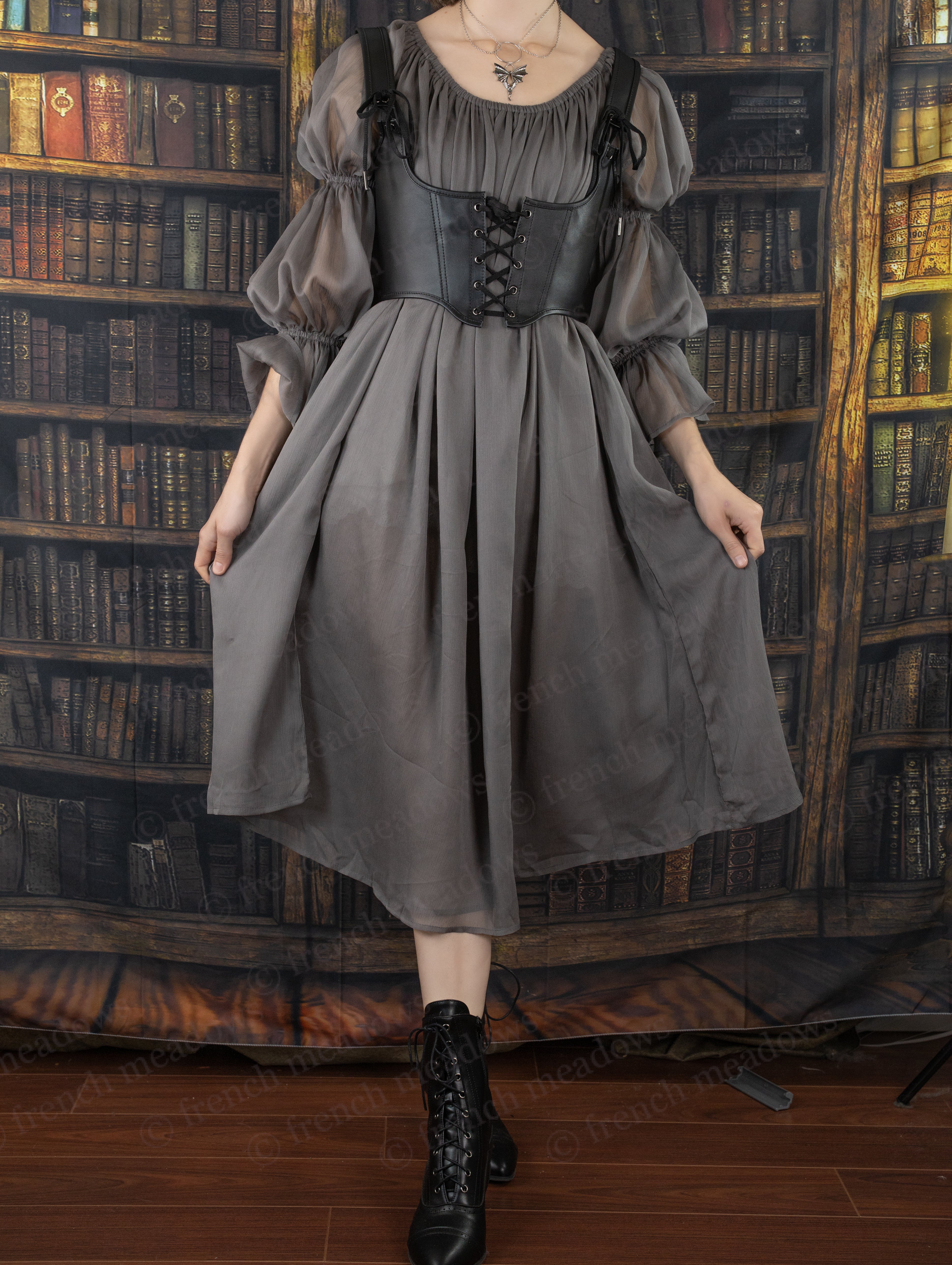 Grey Chiffon Chemise - Image 3