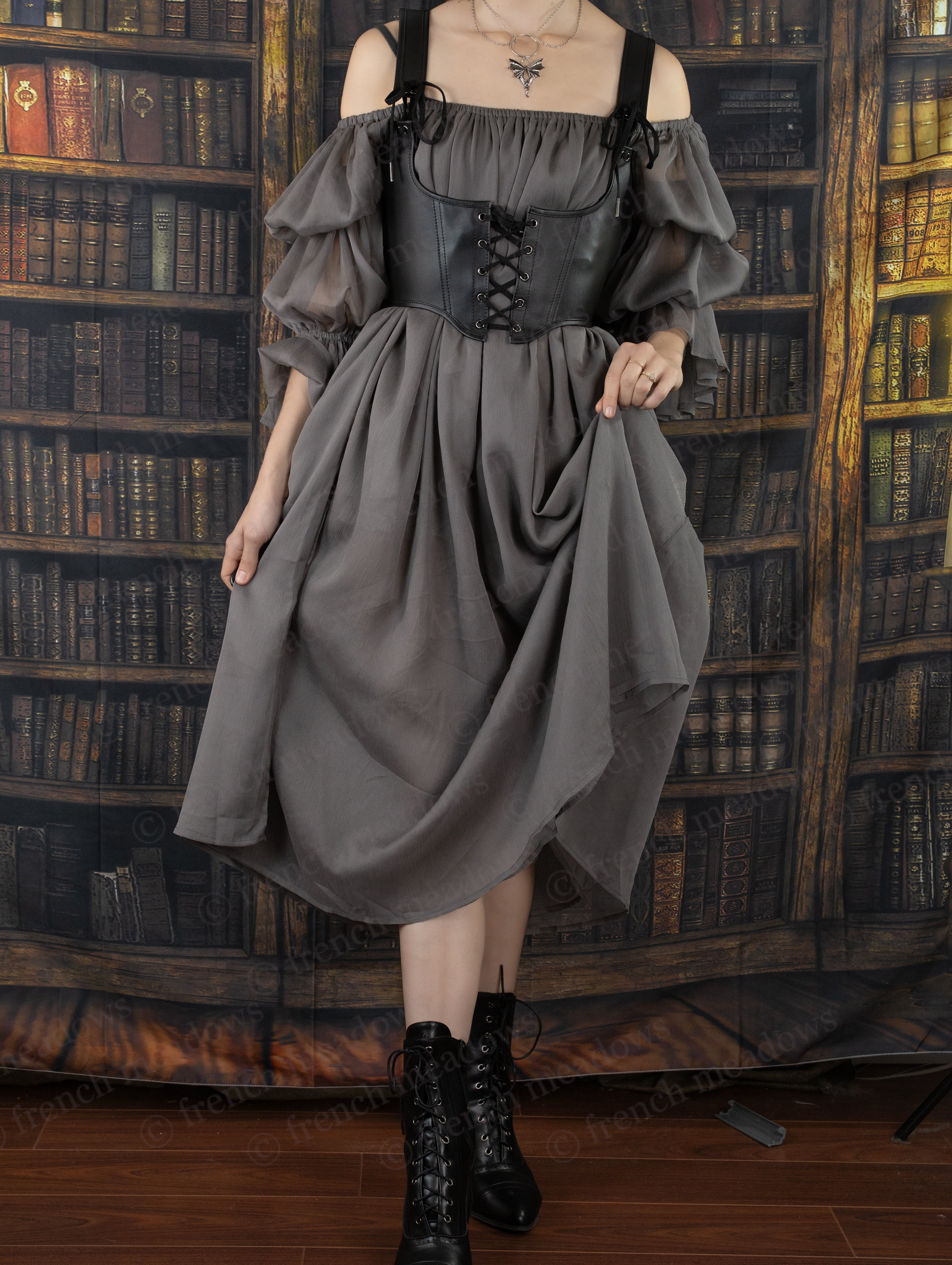 Grey Chiffon Chemise - Image 9