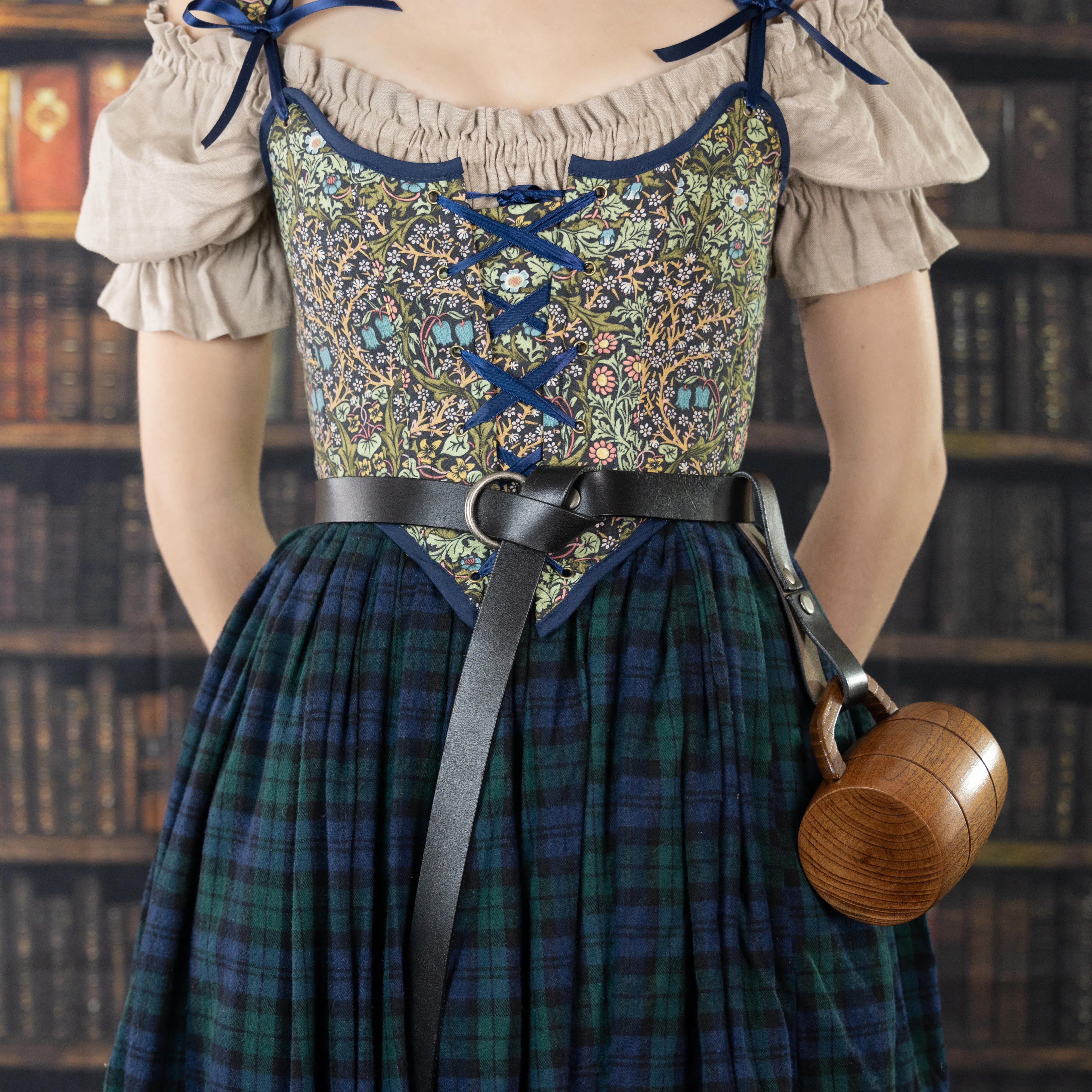 Handmade Blackthorn Blue Floral Corset - Image 5