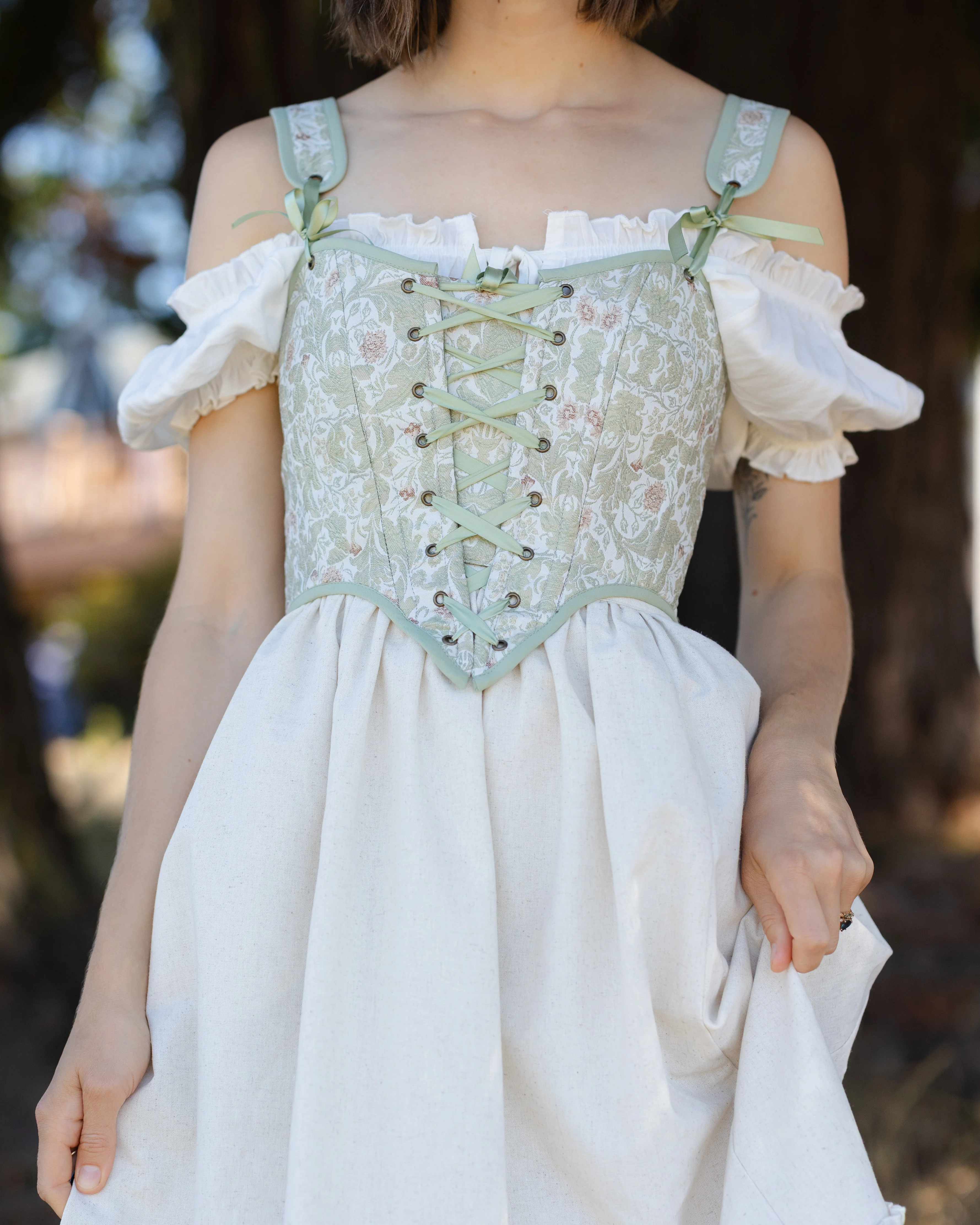 Light Green Jacquard Corset - Image 12
