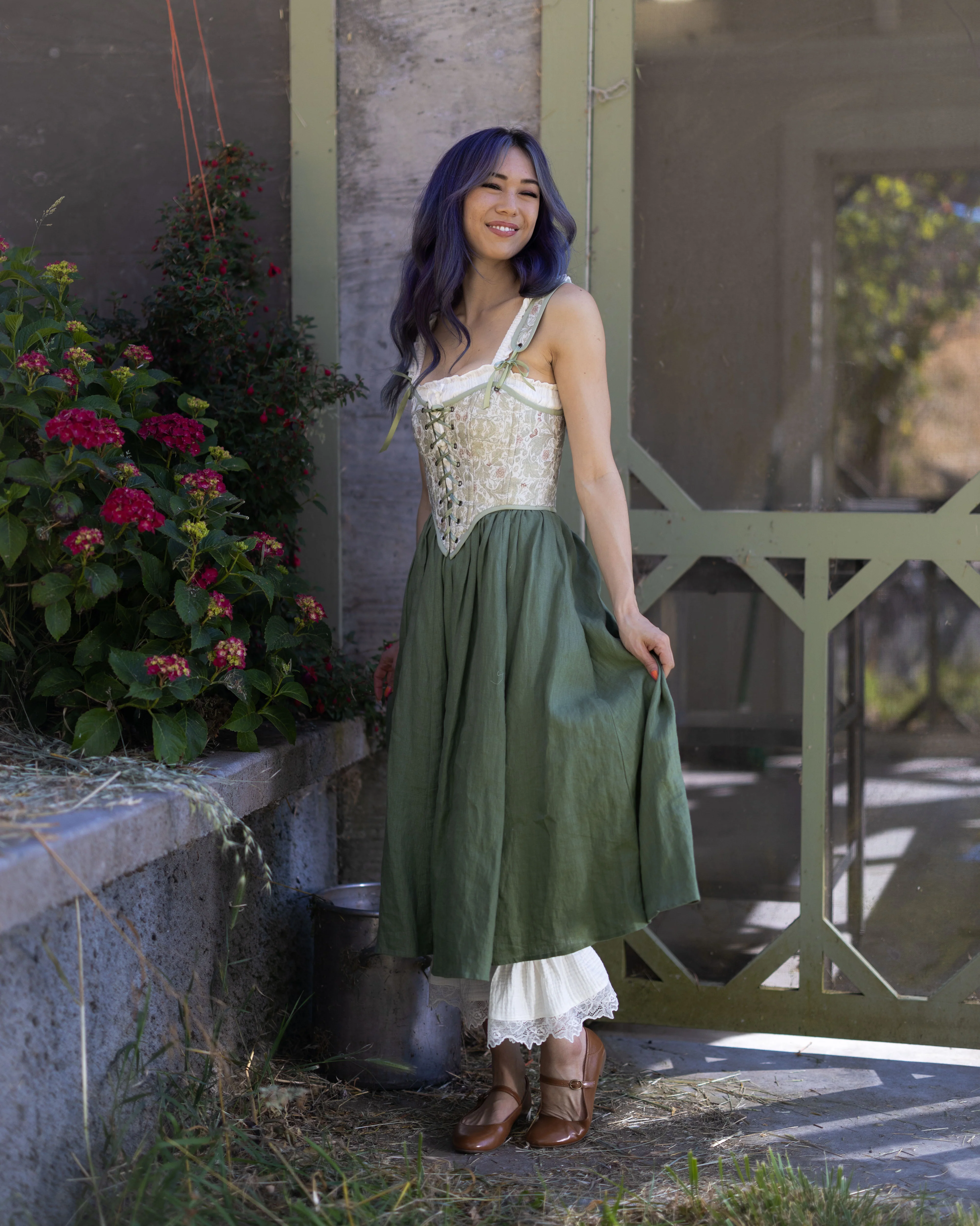 Light Green Jacquard Corset - Image 6