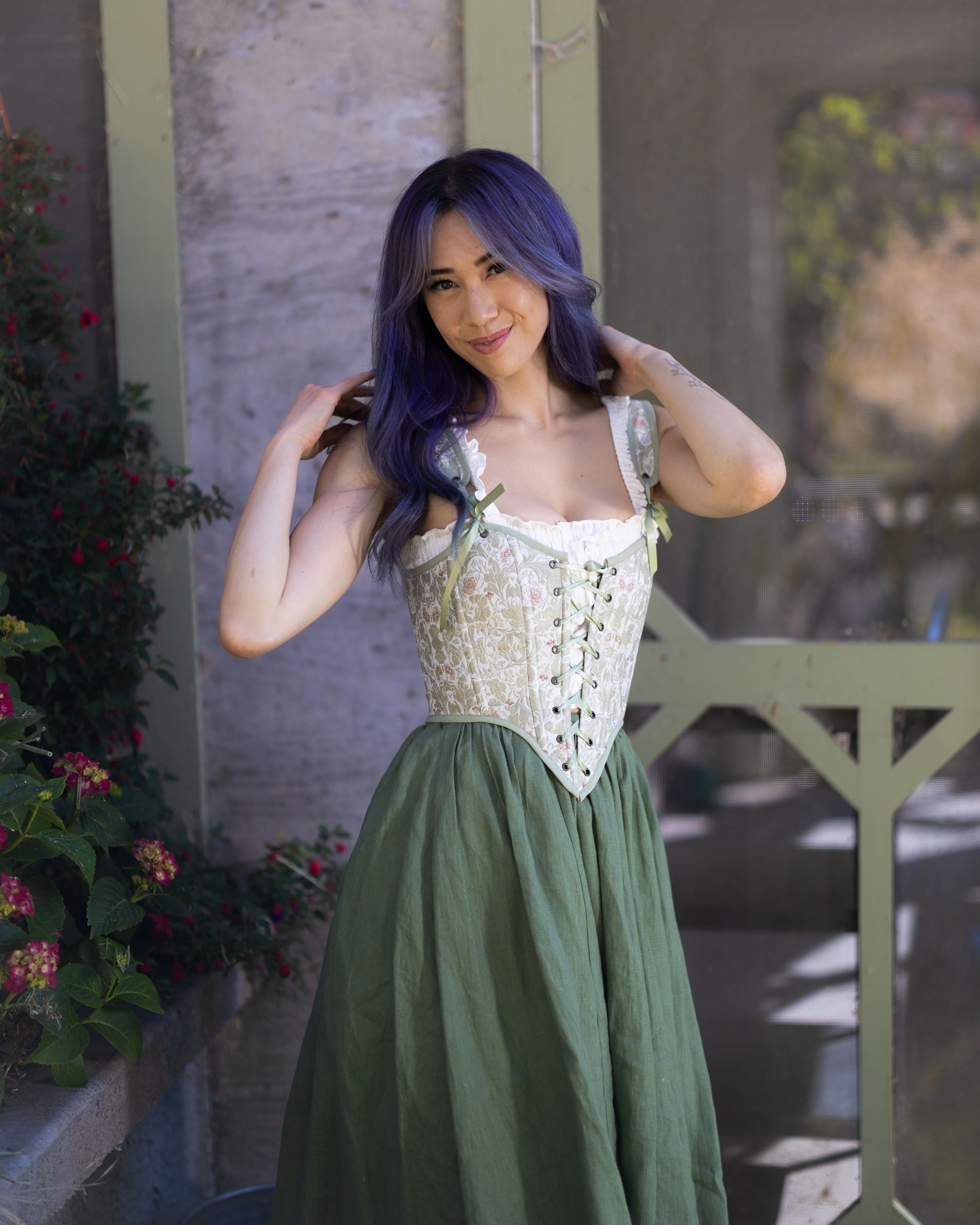 Light Green Jacquard Corset - Image 7