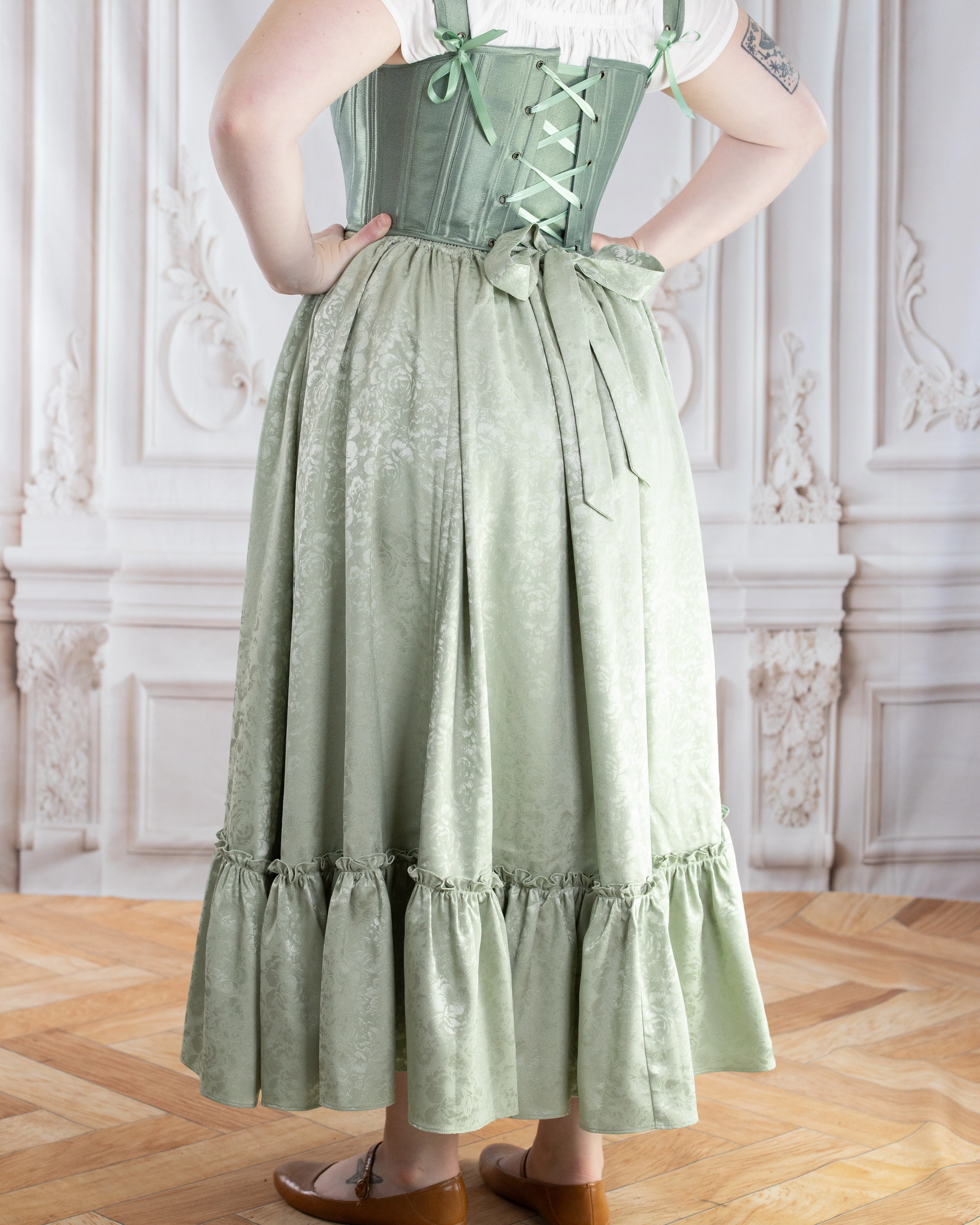 Mint Floral Ruffle Skirt - Image 8