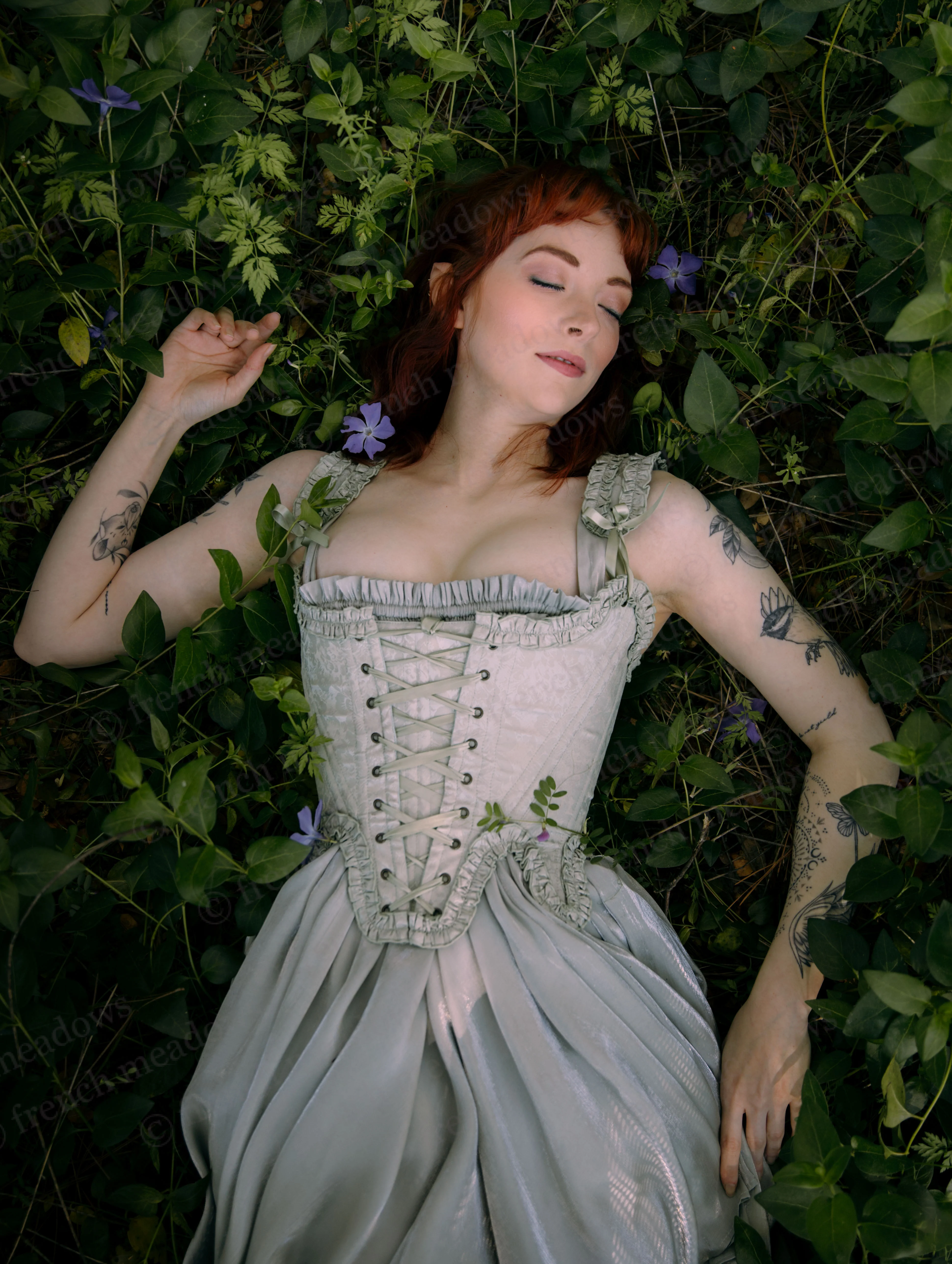 Mint Green Floral 18th Century Stays - Image 11
