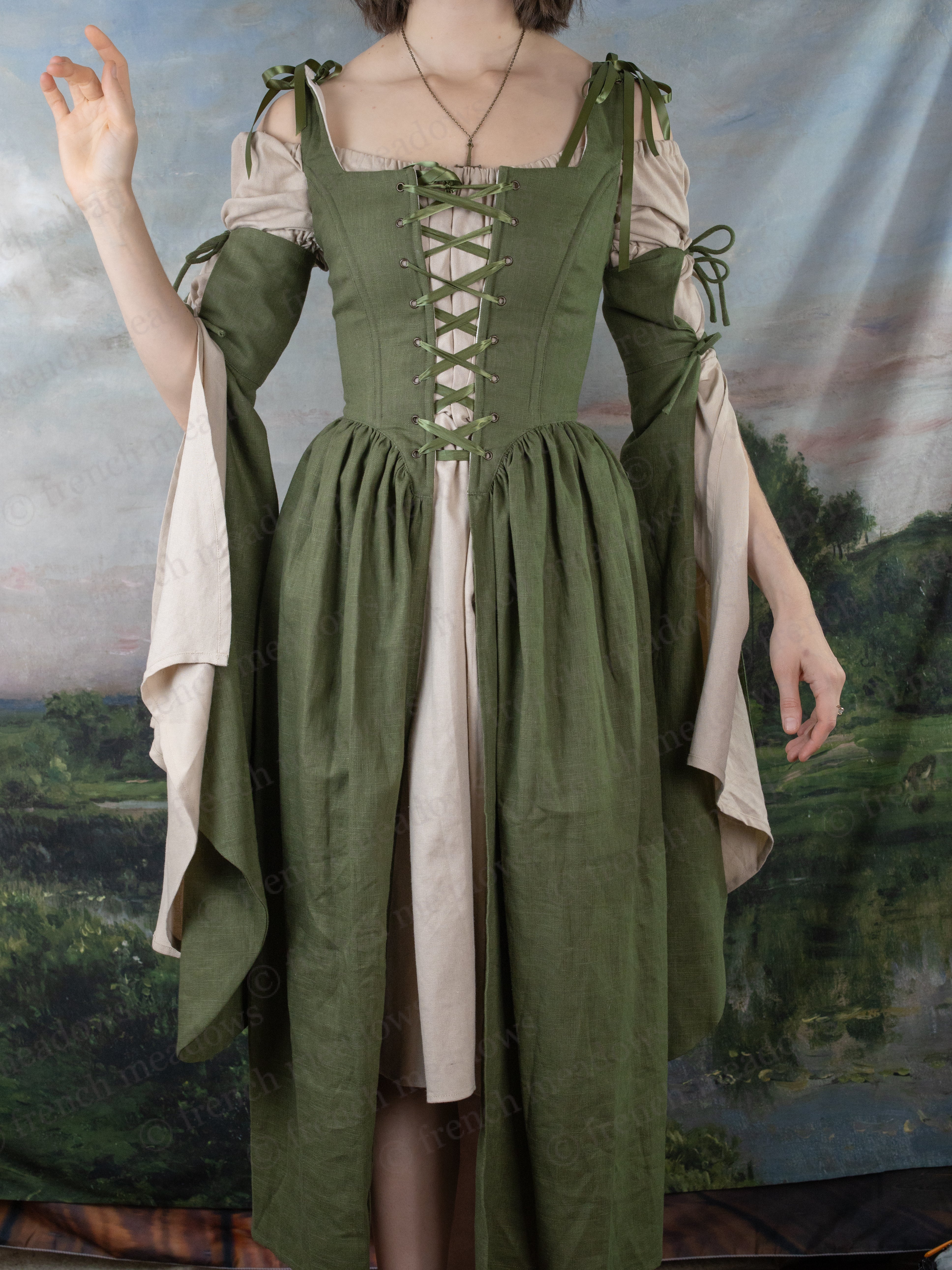 Natural Linen Bell Sleeve Chemise - Image 8