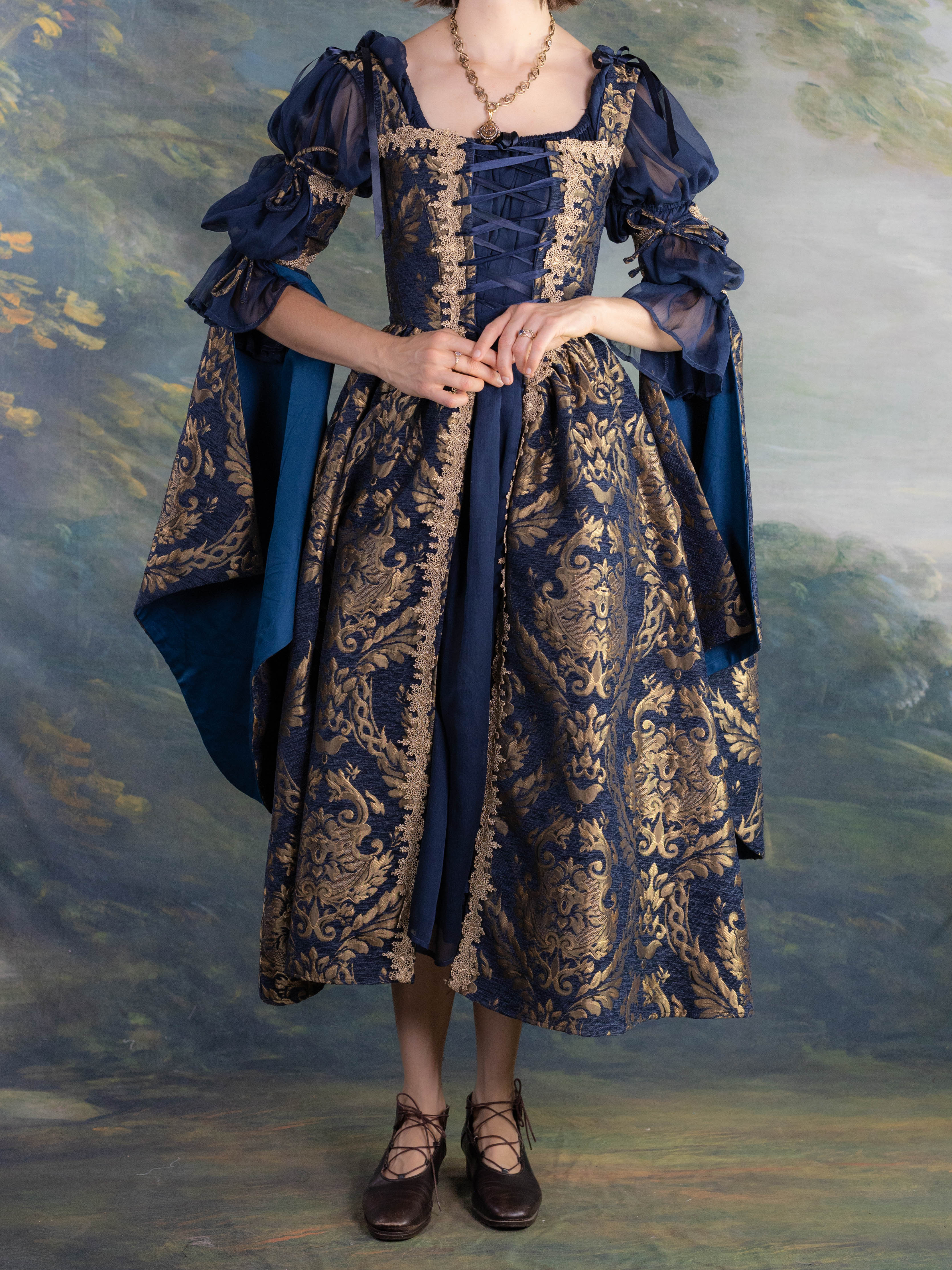 Navy Blue Chenille Corset Dress - Image 10