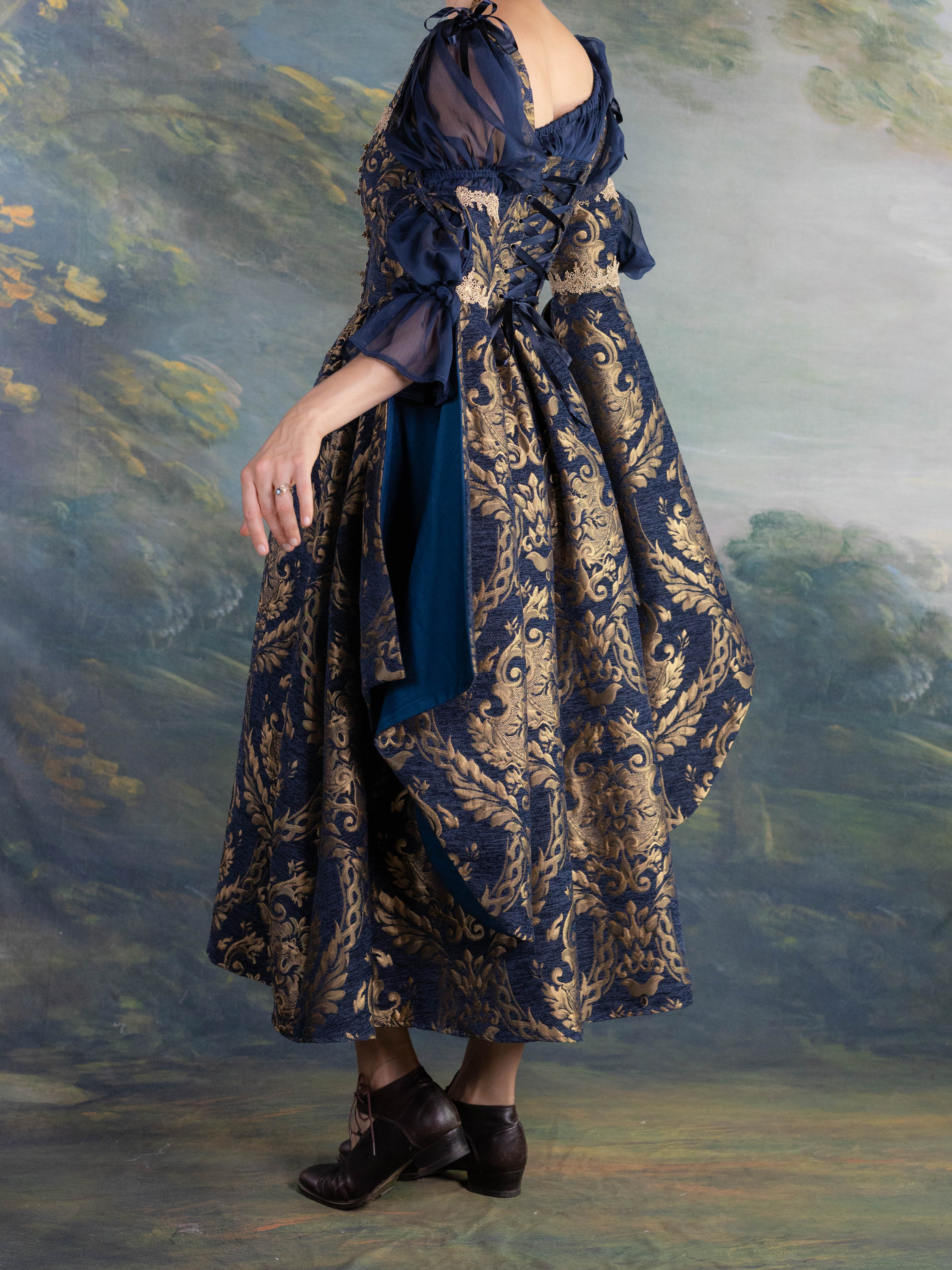 Navy Blue Chenille Corset Dress - Image 11