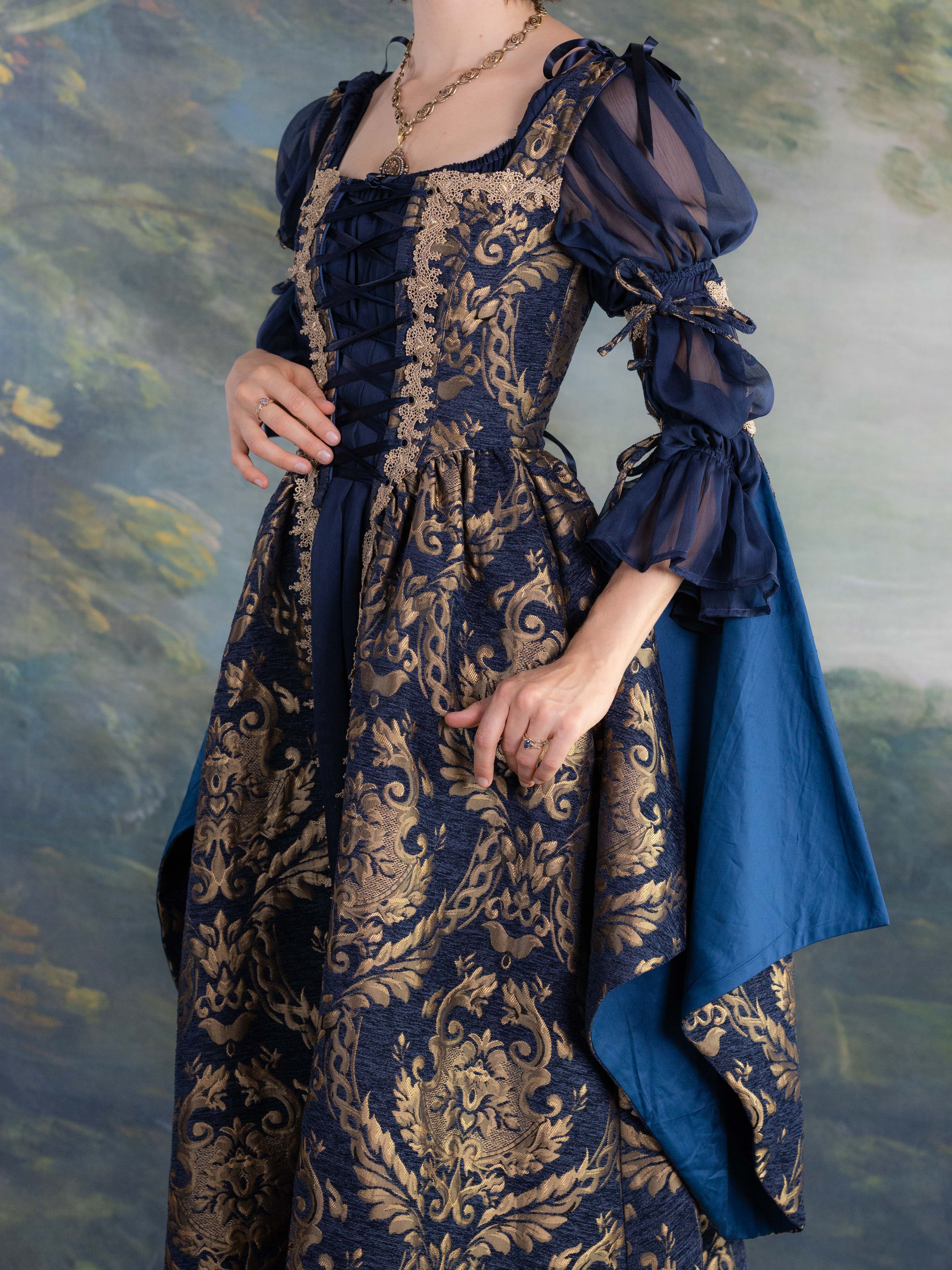 Navy Blue Chenille Corset Dress - Image 8