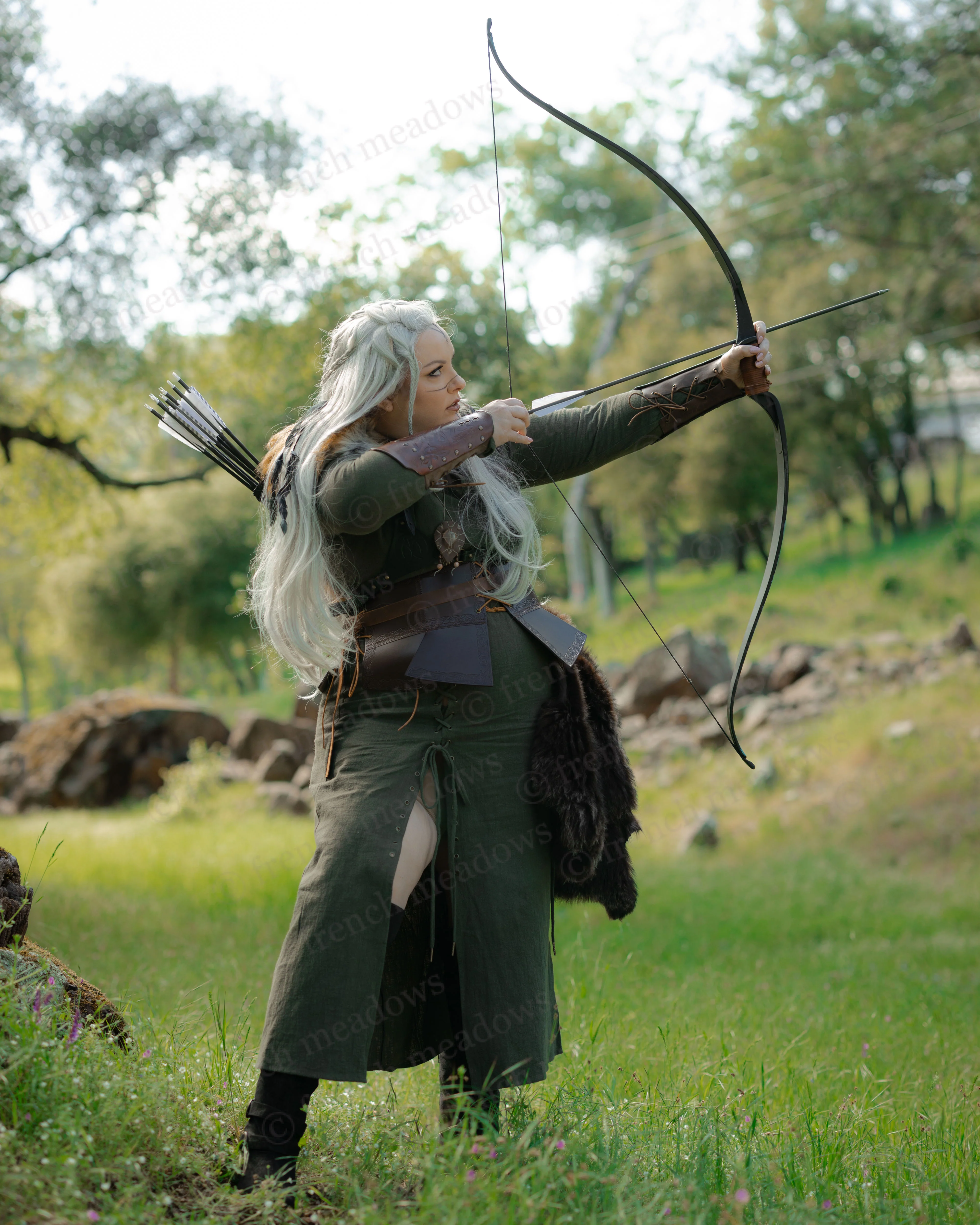 Olive Green Viking Dress - Image 8
