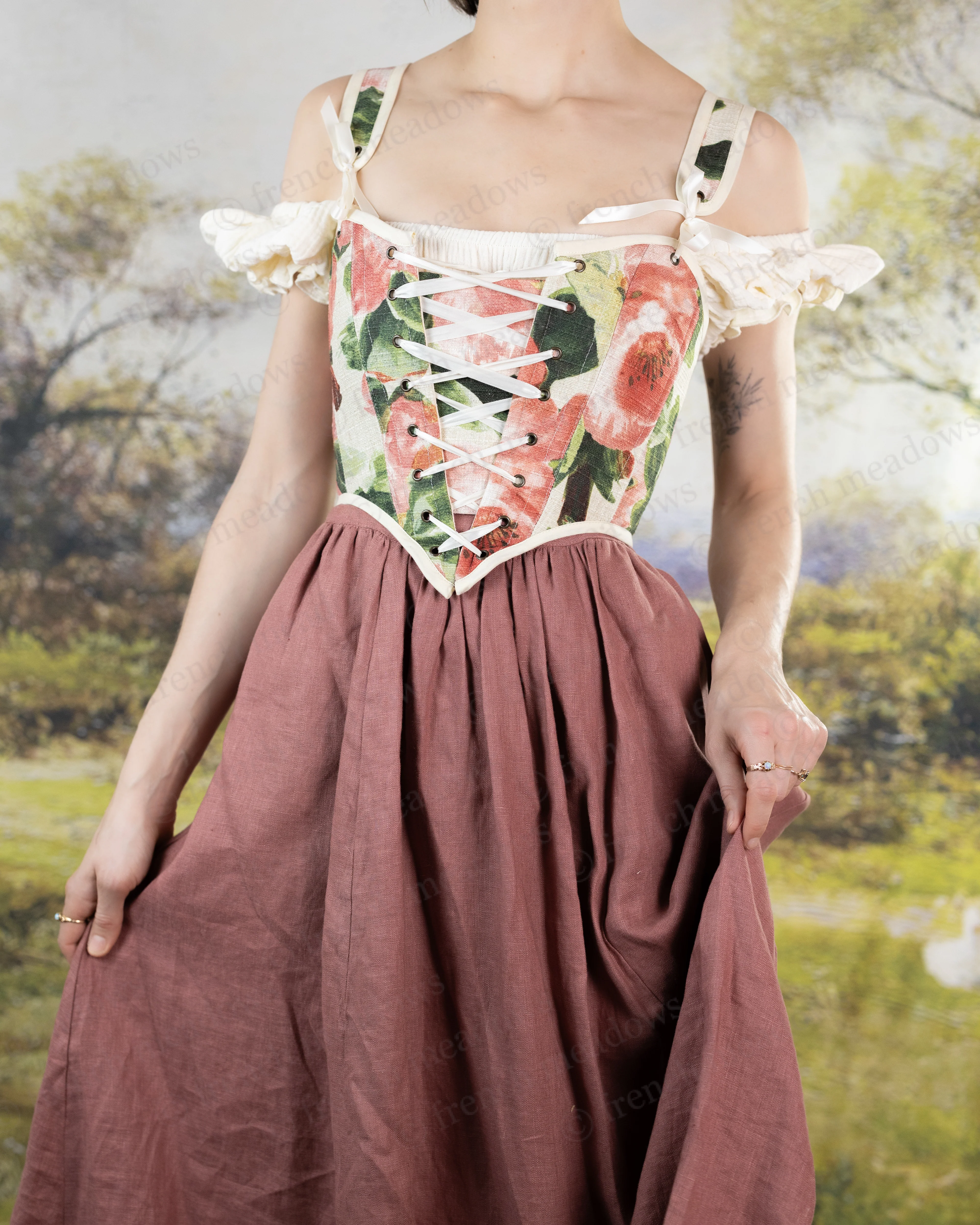 Pink Peony Floral Corset - Image 5
