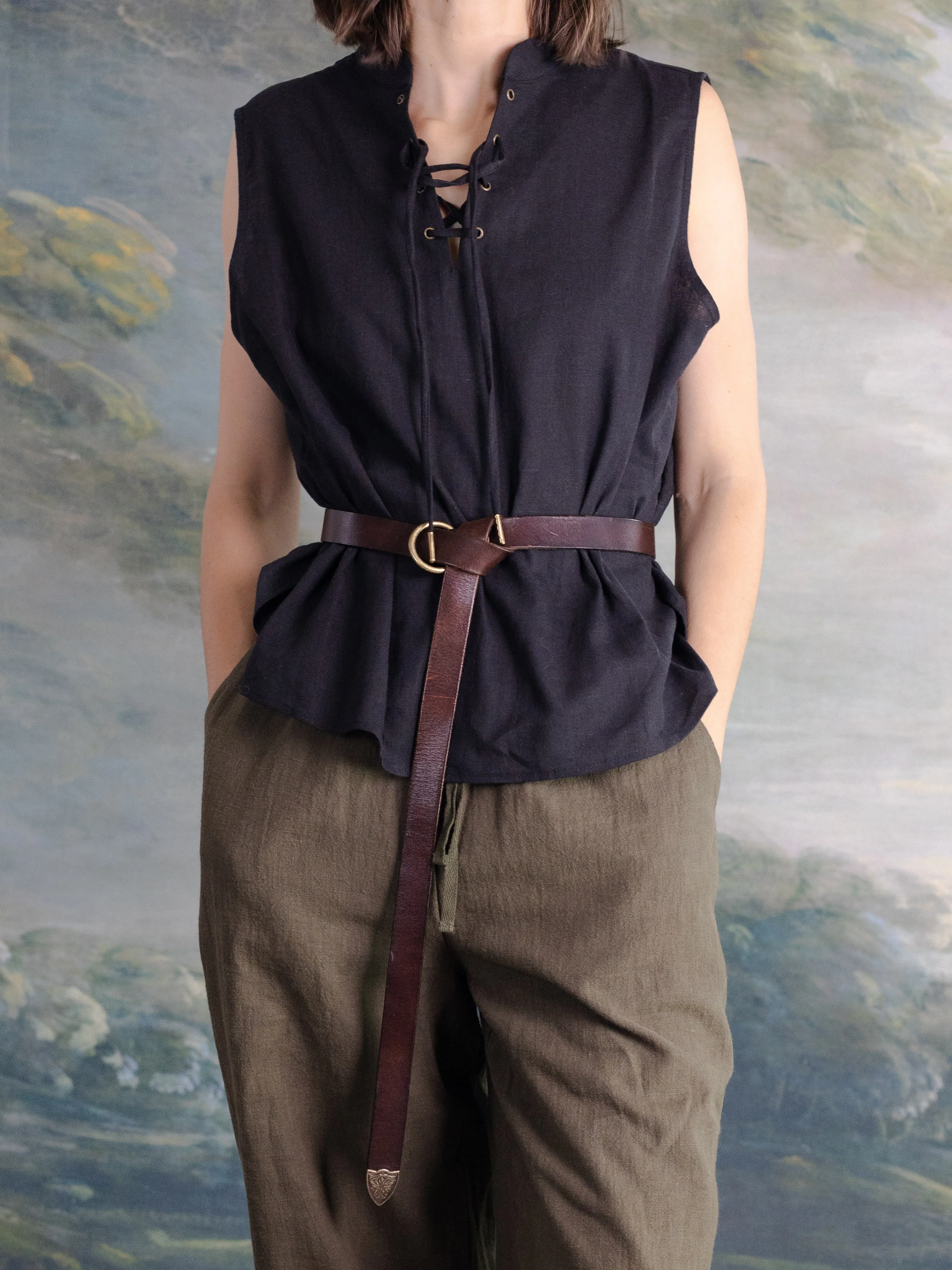 Linen Sleeveless Pirate Tank - Image 19