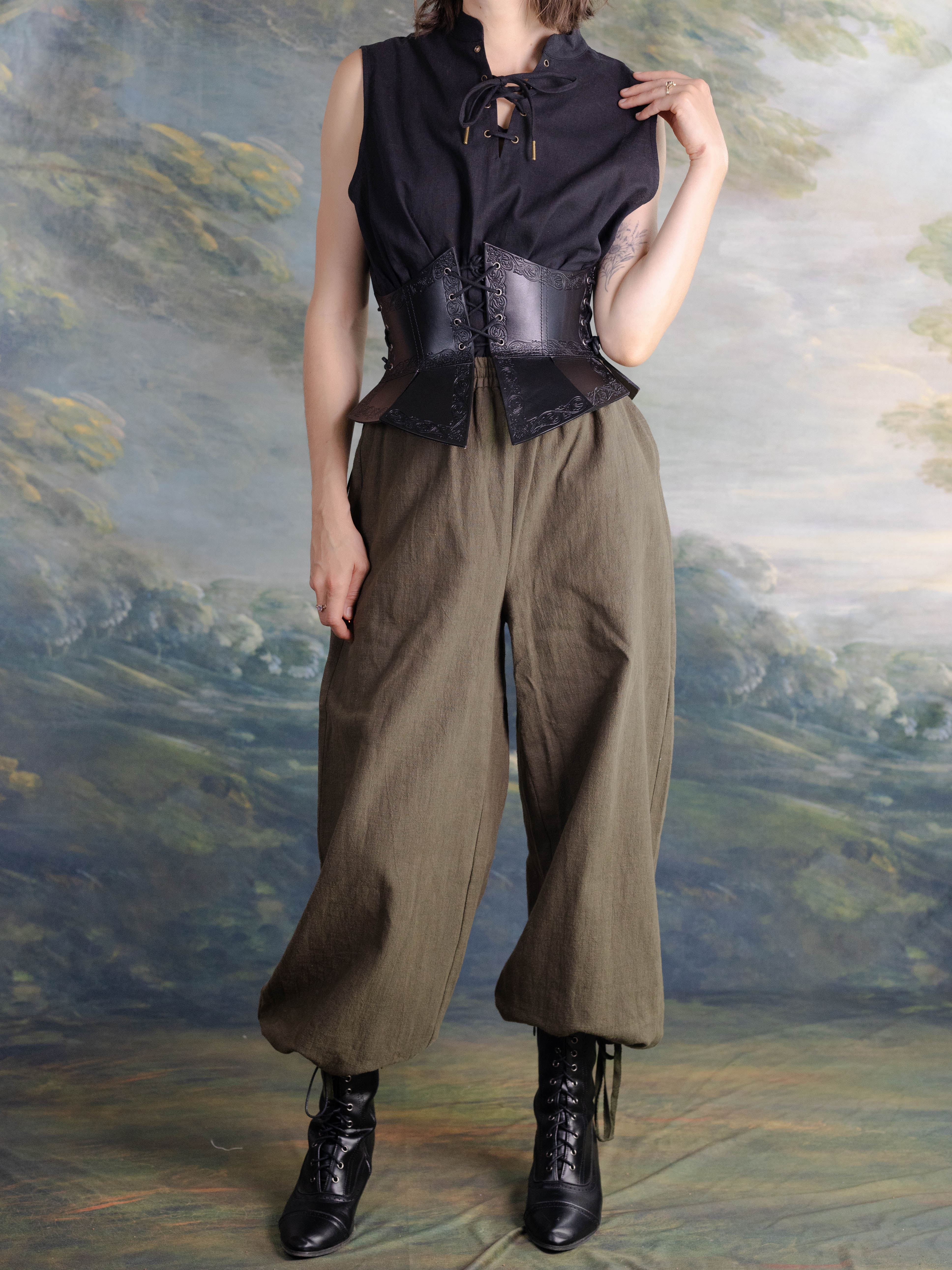 Linen Sleeveless Pirate Tank - Image 23