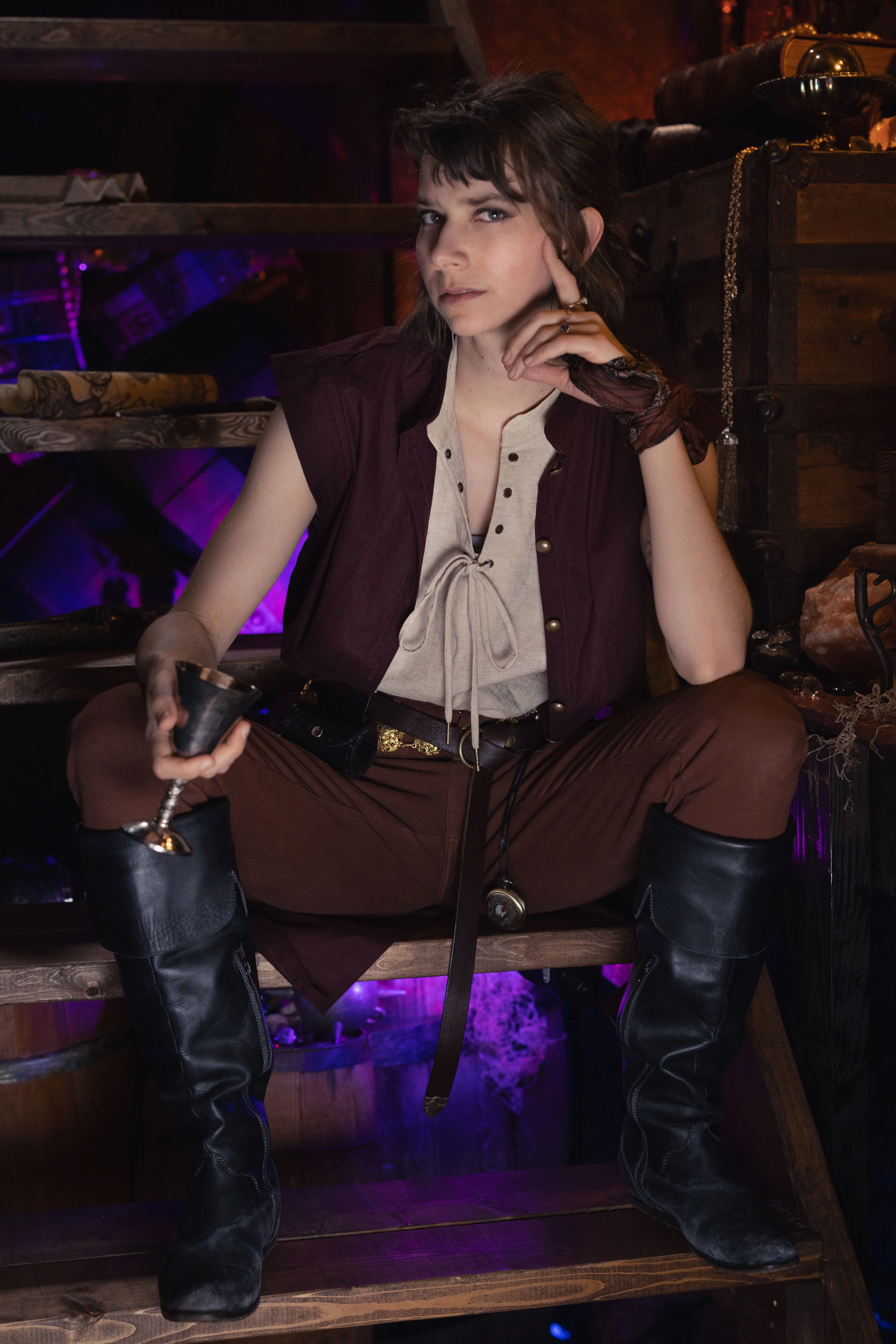 Linen Sleeveless Pirate Tank - Image 8