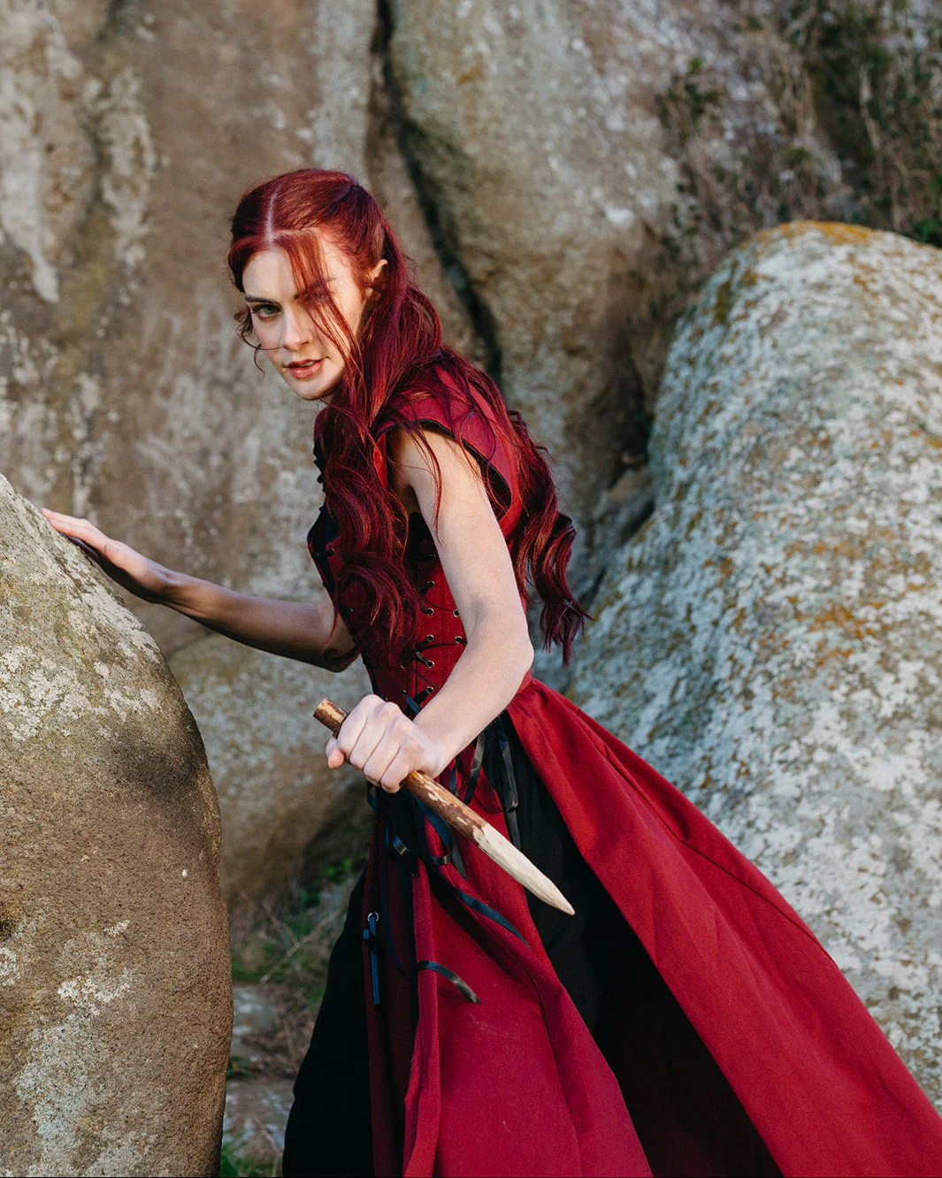 Red Vampire Slayer Corset Dress - Image 5
