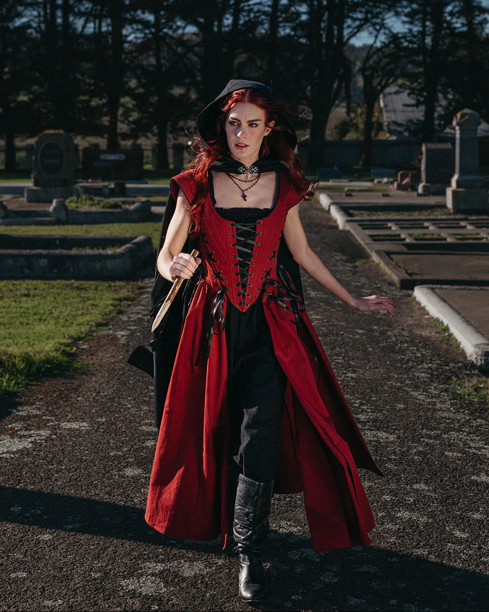 Red Vampire Slayer Corset Dress - Image 9