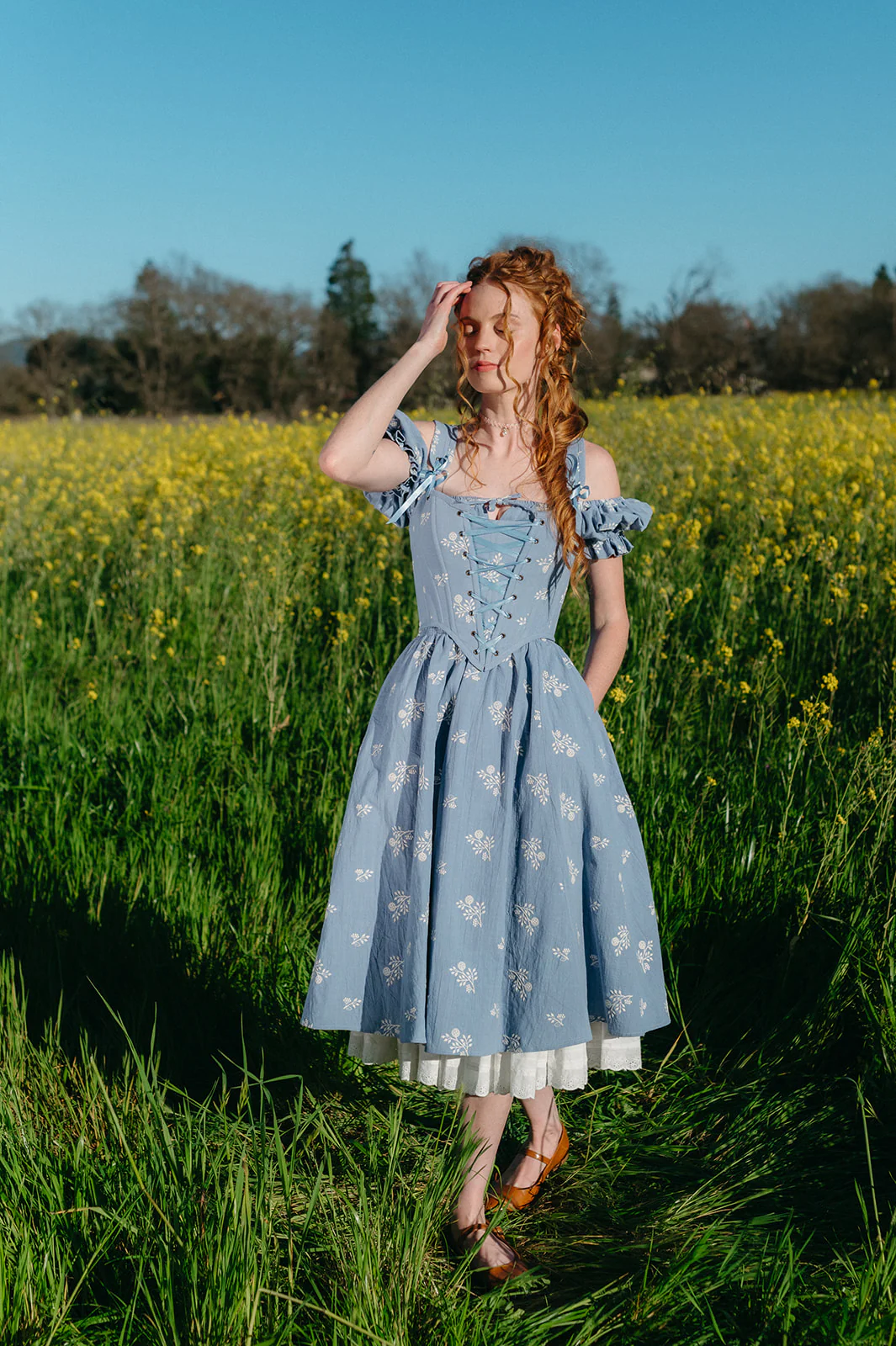 Regency Blue Floral Corset - Image 7