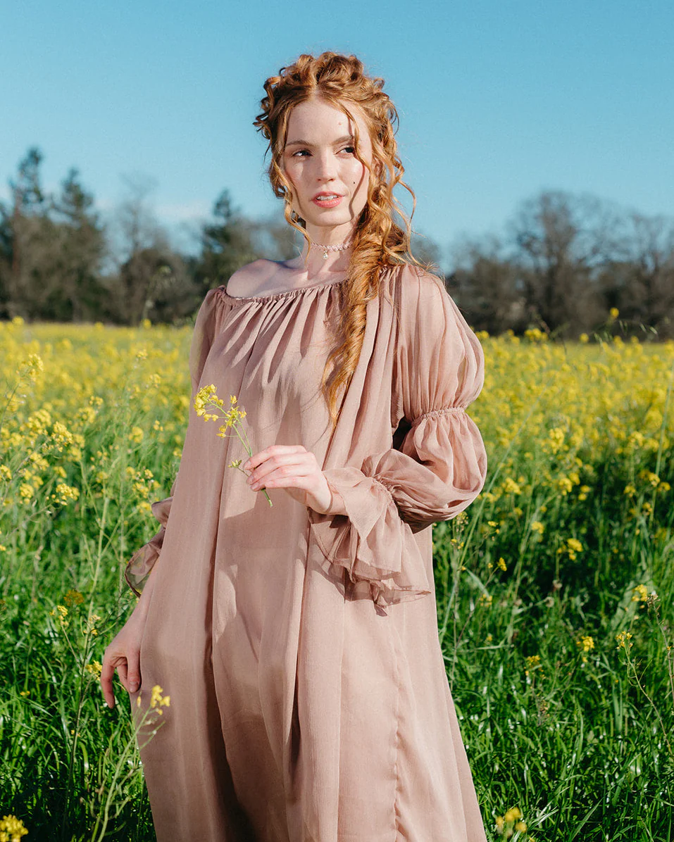 Rose Chiffon Chemise - Image 4