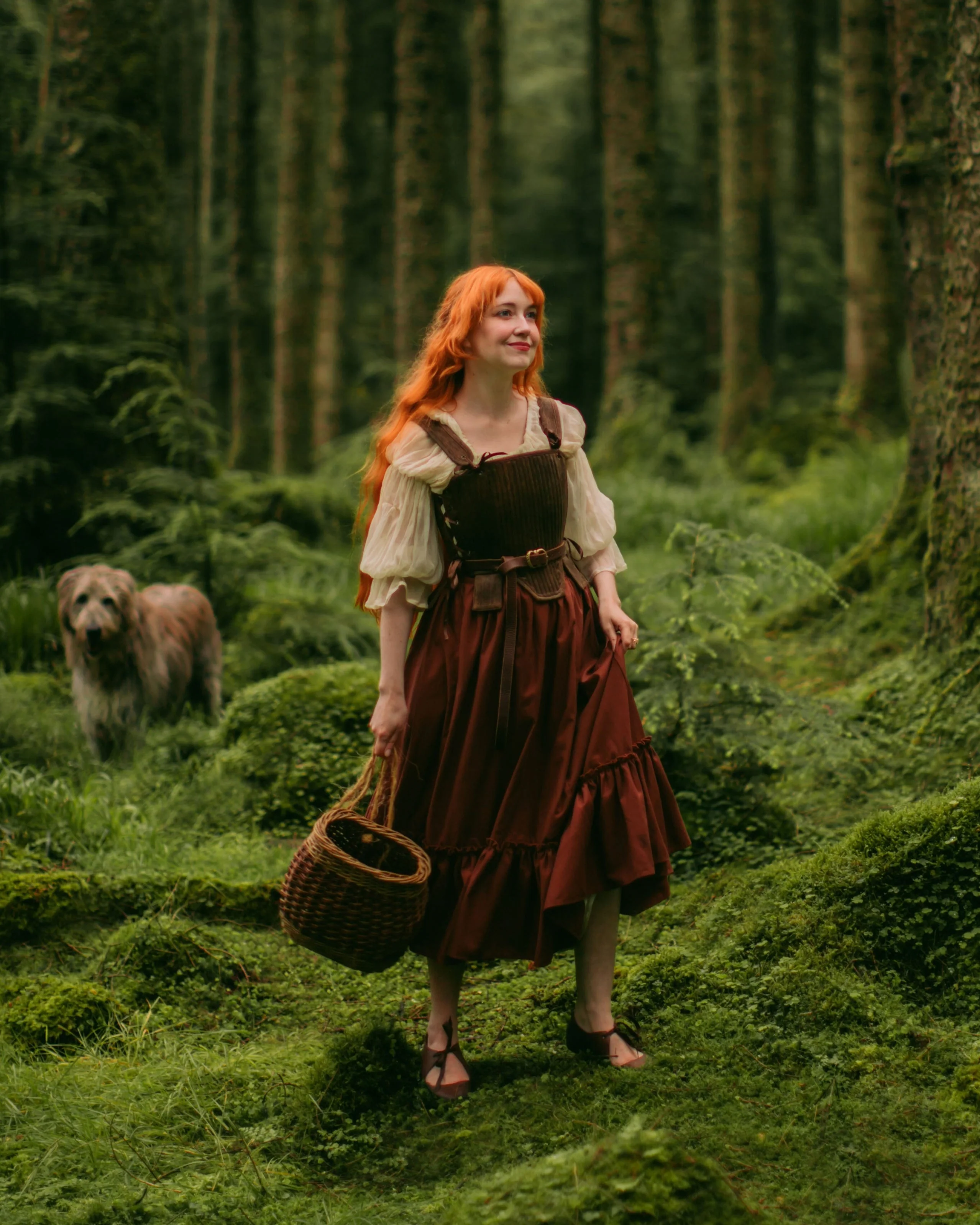 Rust Linen Midi Skirt - Image 4