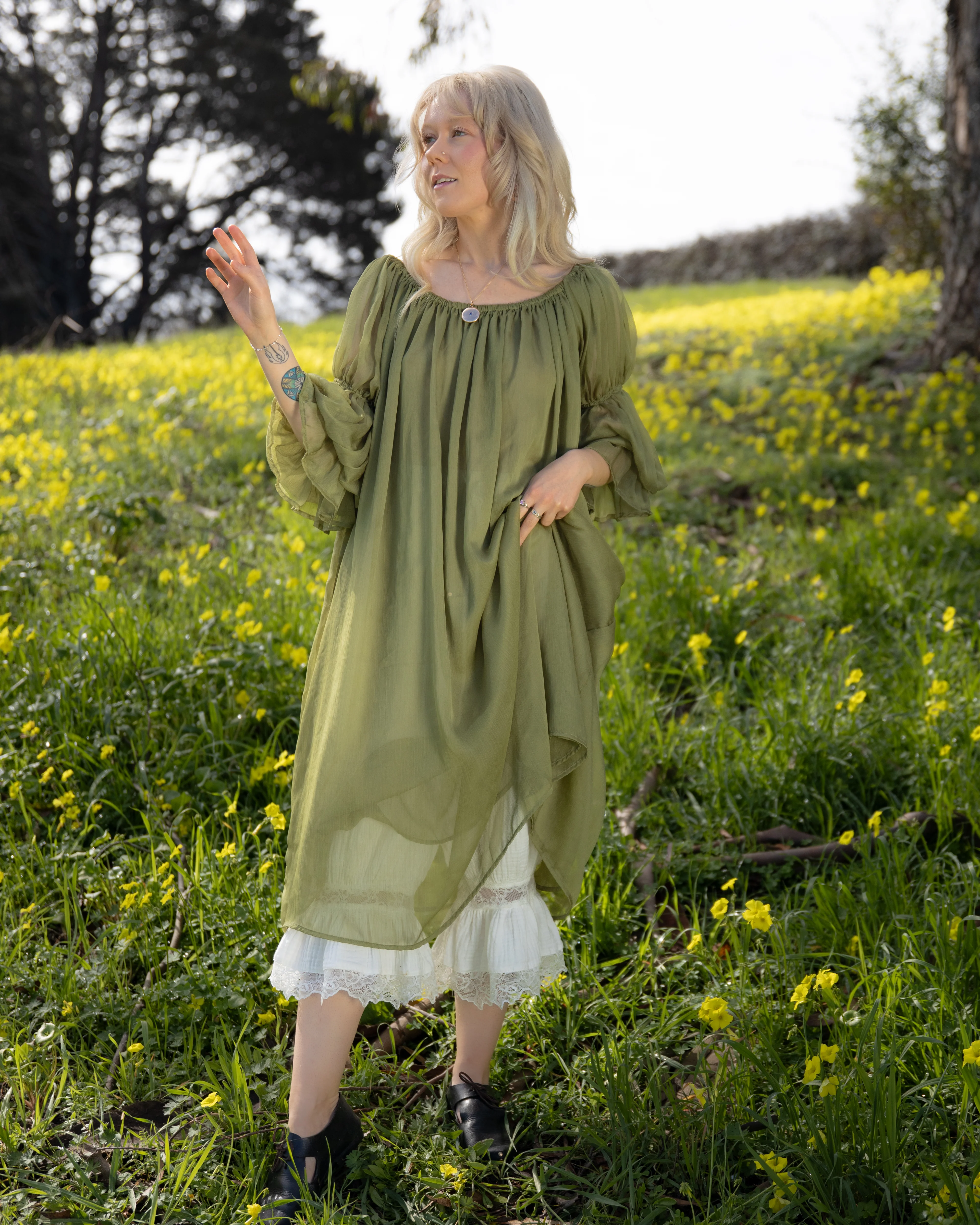Sage Chiffon Chemise - Image 4