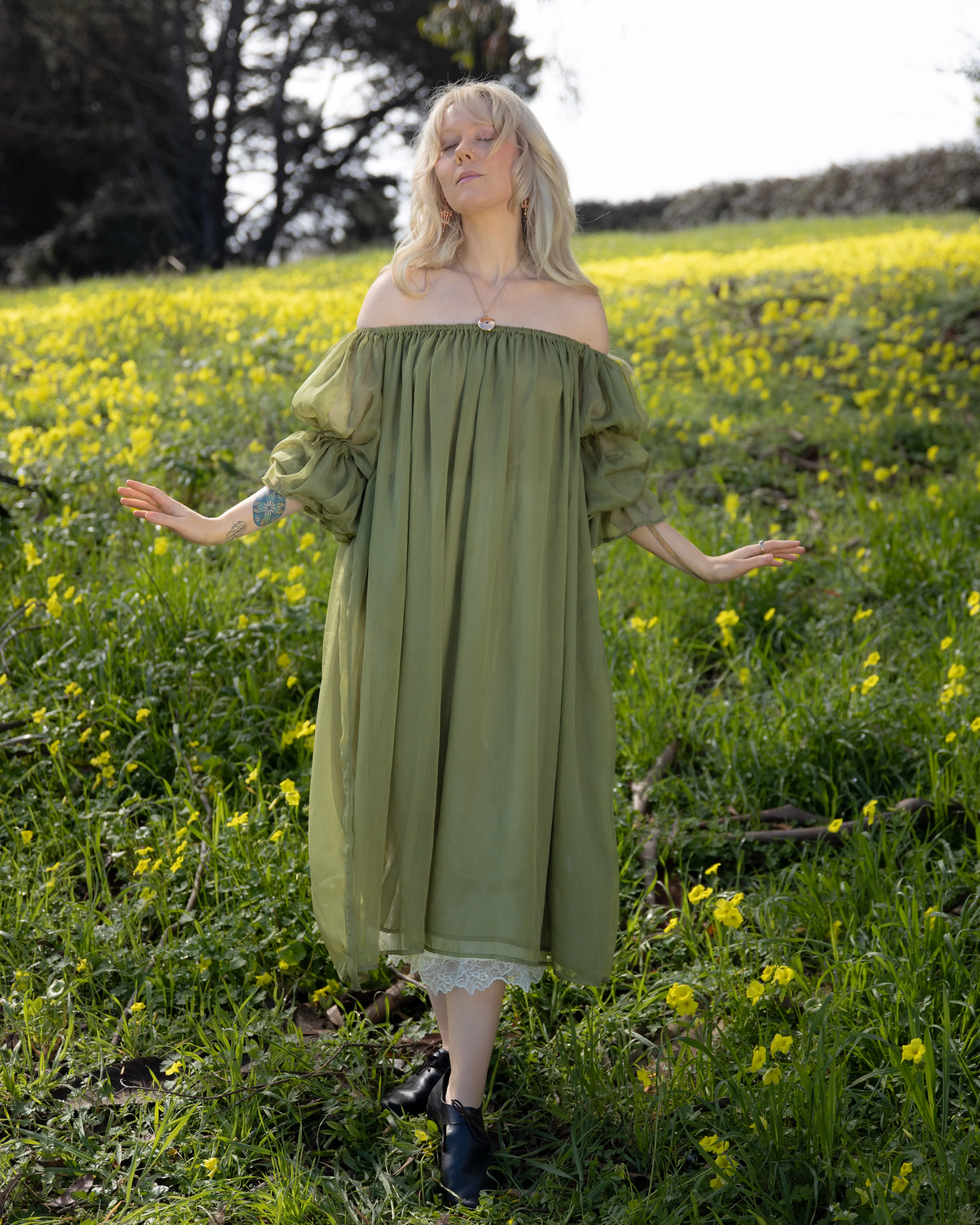 Sage Chiffon Chemise - Image 5