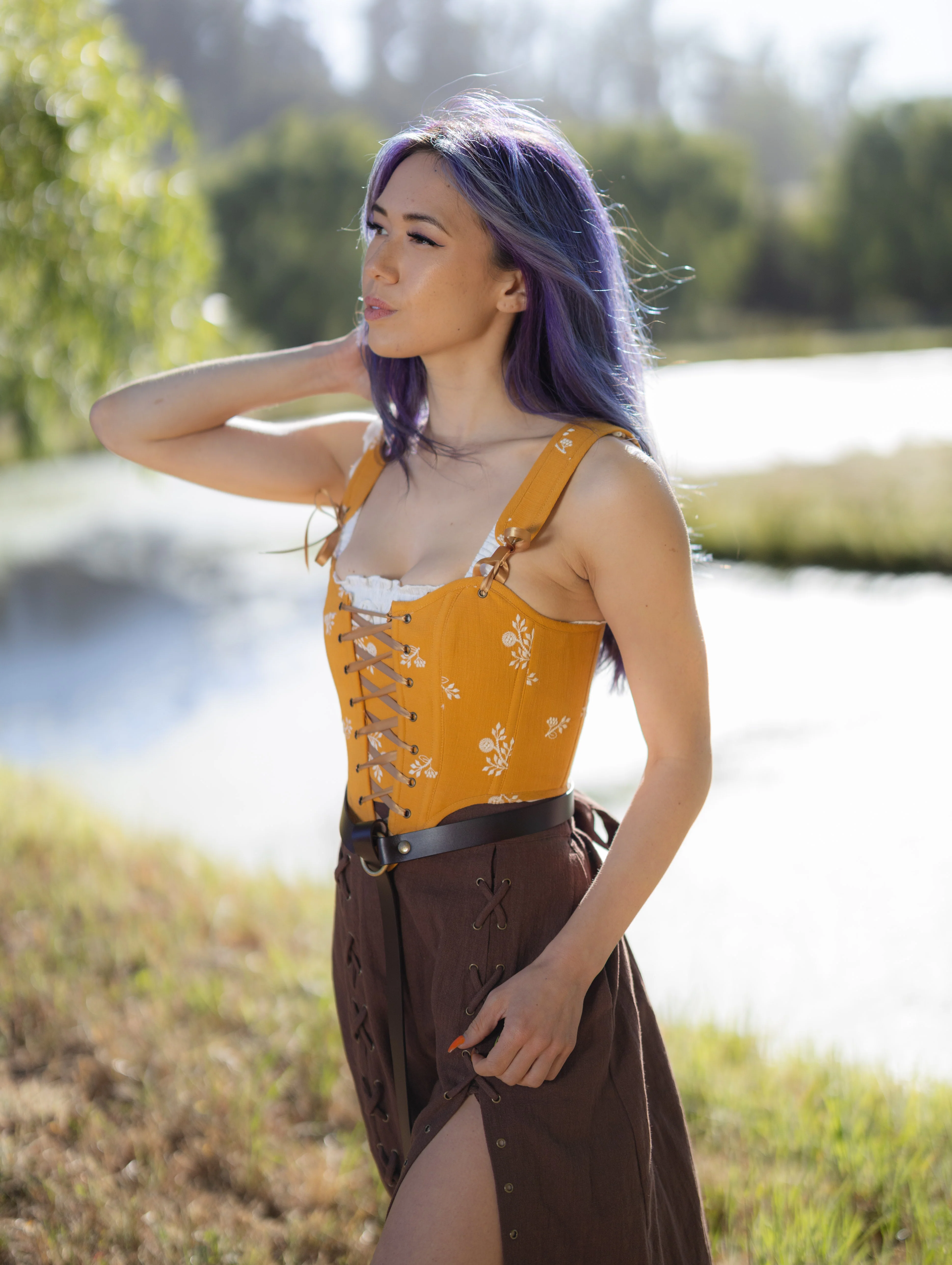 Yellow and White Floral Corset - Image 6